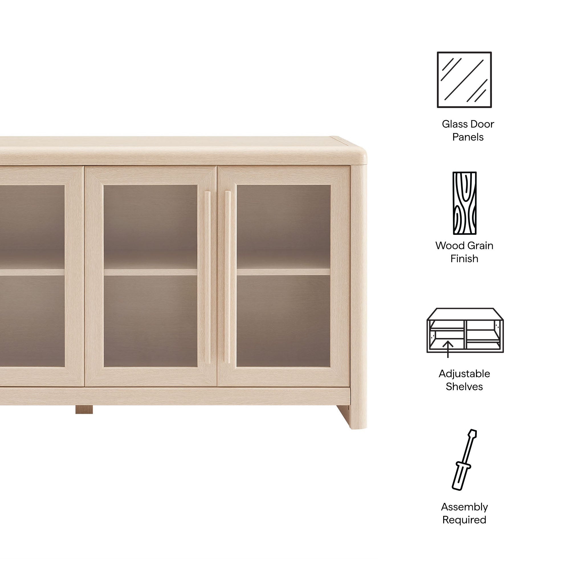 Modway Evren 4-Door Sideboard Storage Display Cabinet