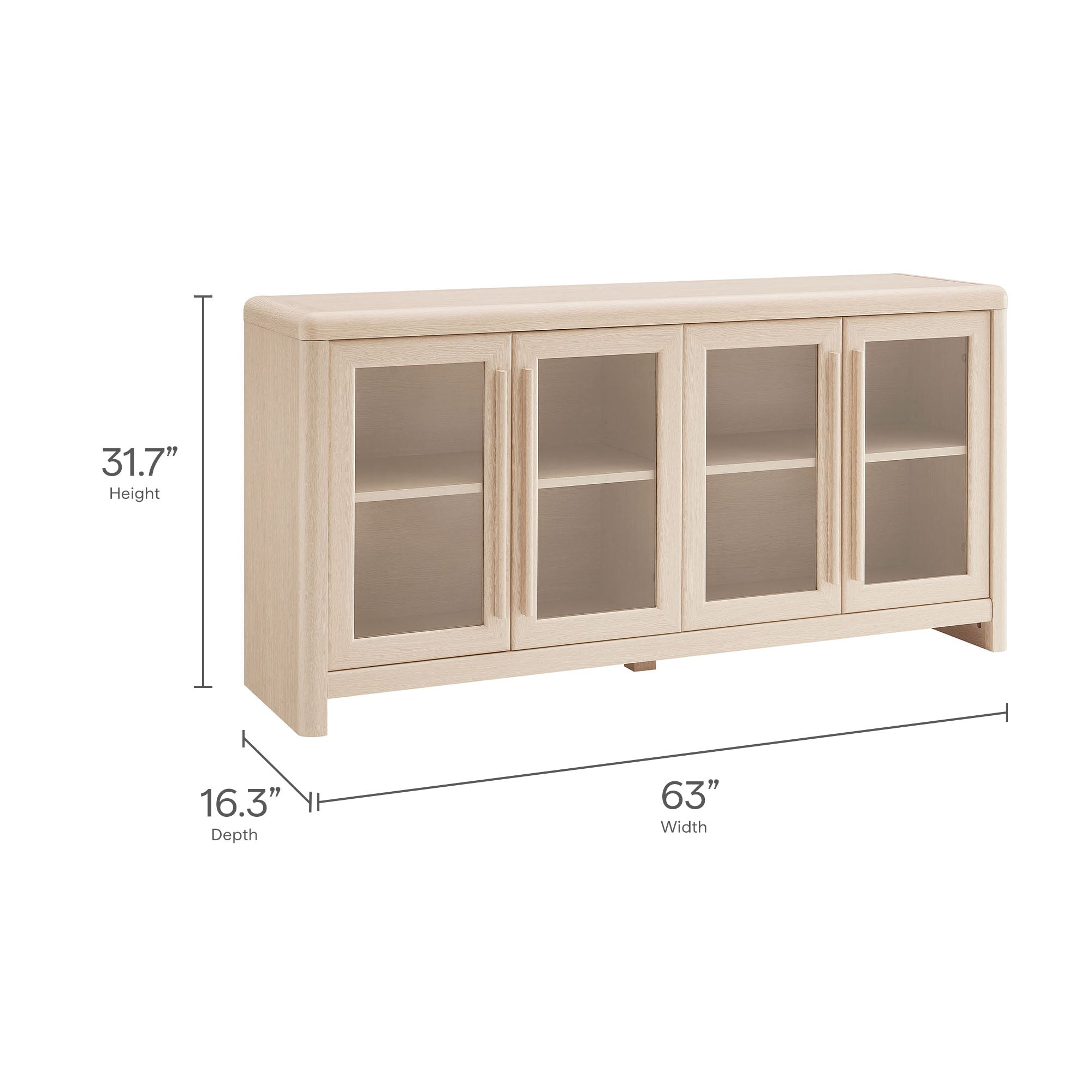 Modway Evren 4-Door Sideboard Storage Display Cabinet