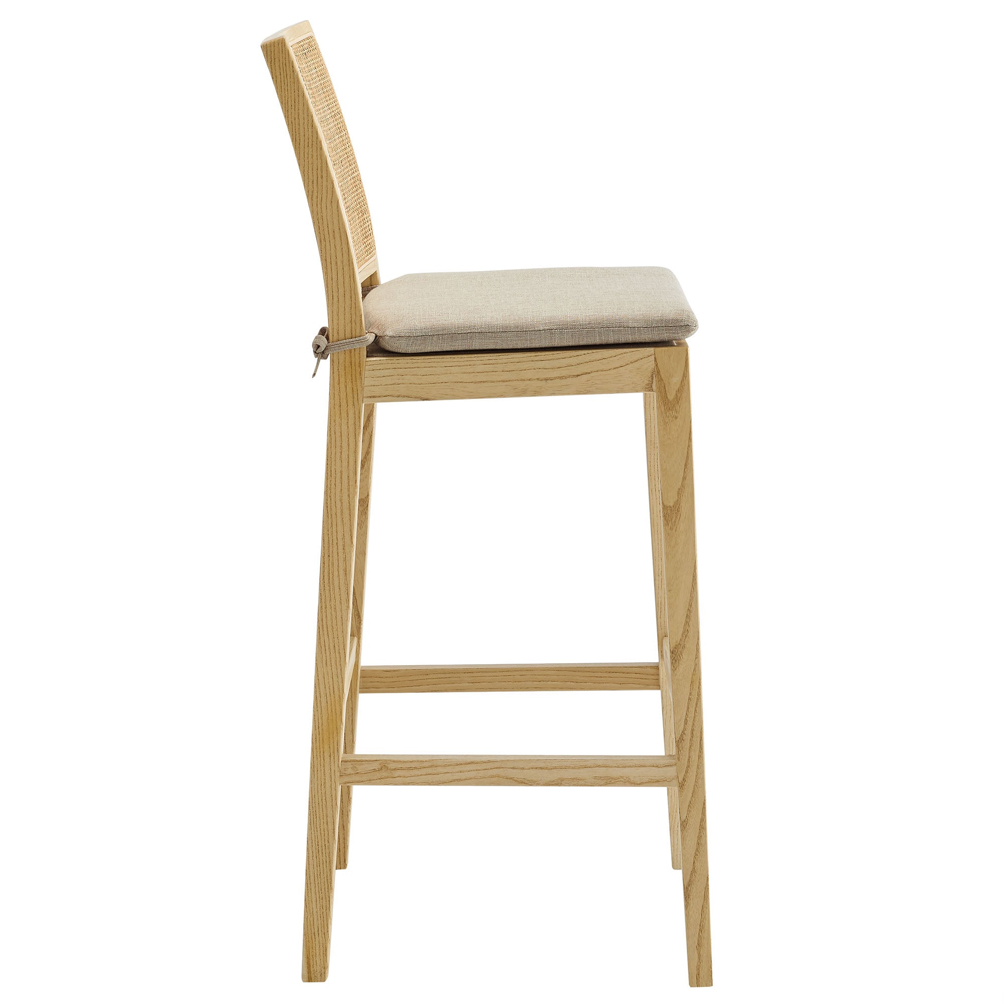 Modway Ovard Wood and Rattan Bar Stool