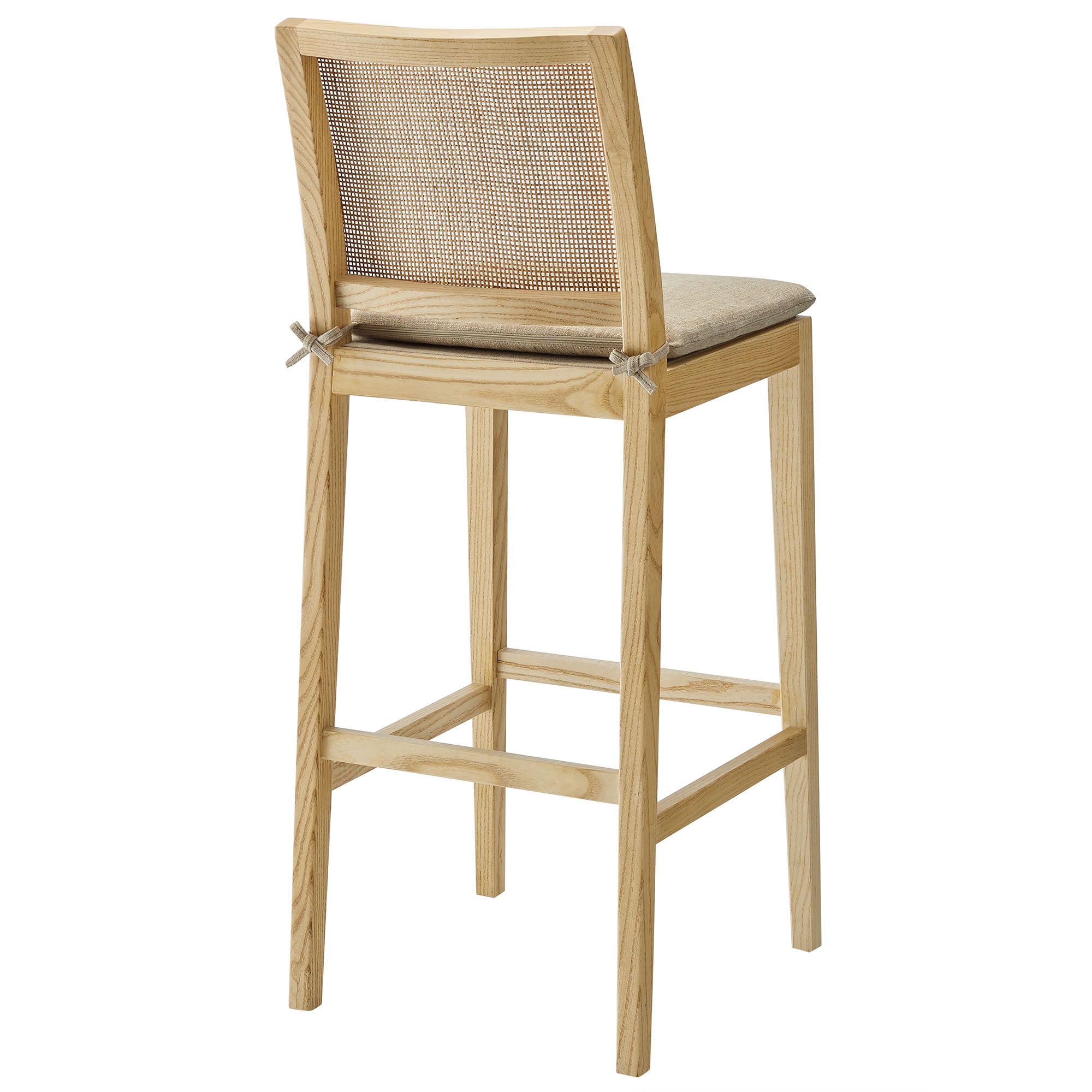 Modway Ovard Wood and Rattan Bar Stool