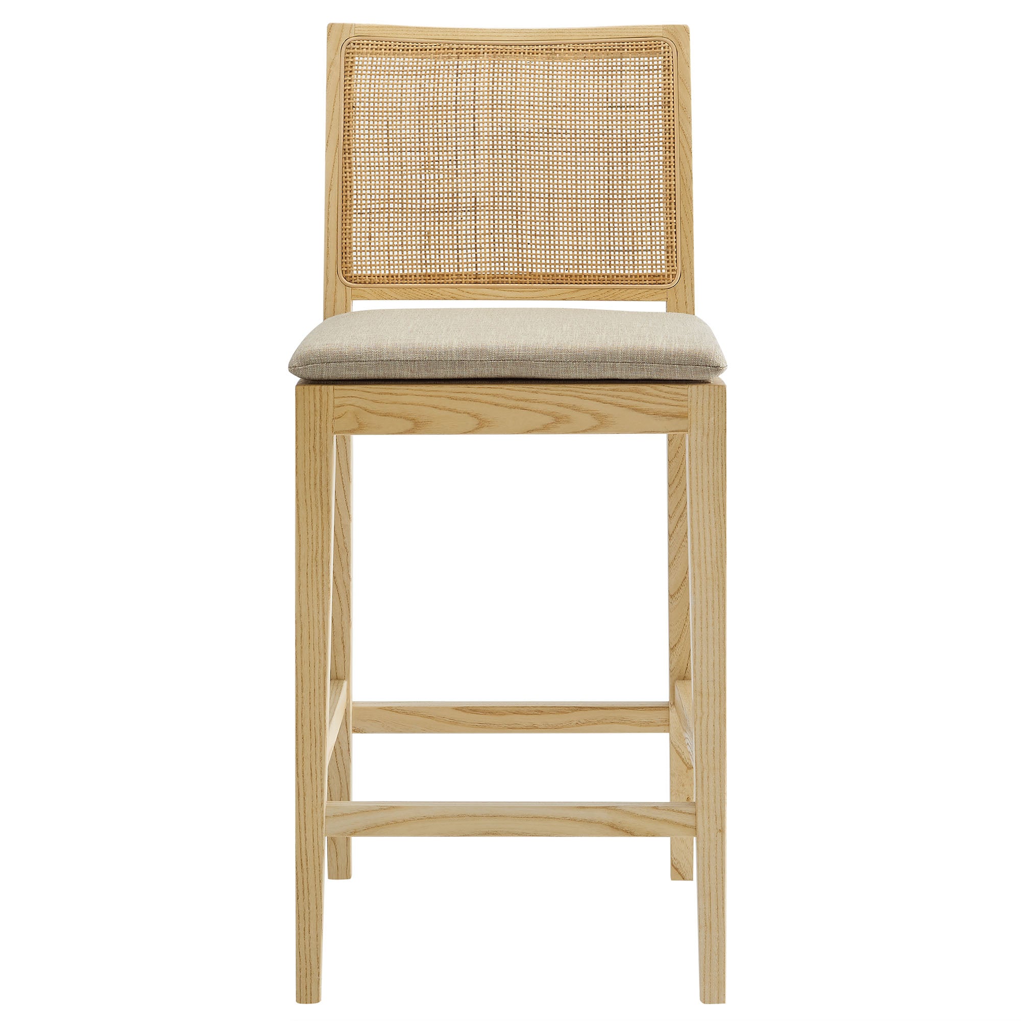 Modway Ovard Wood and Rattan Counter Stool