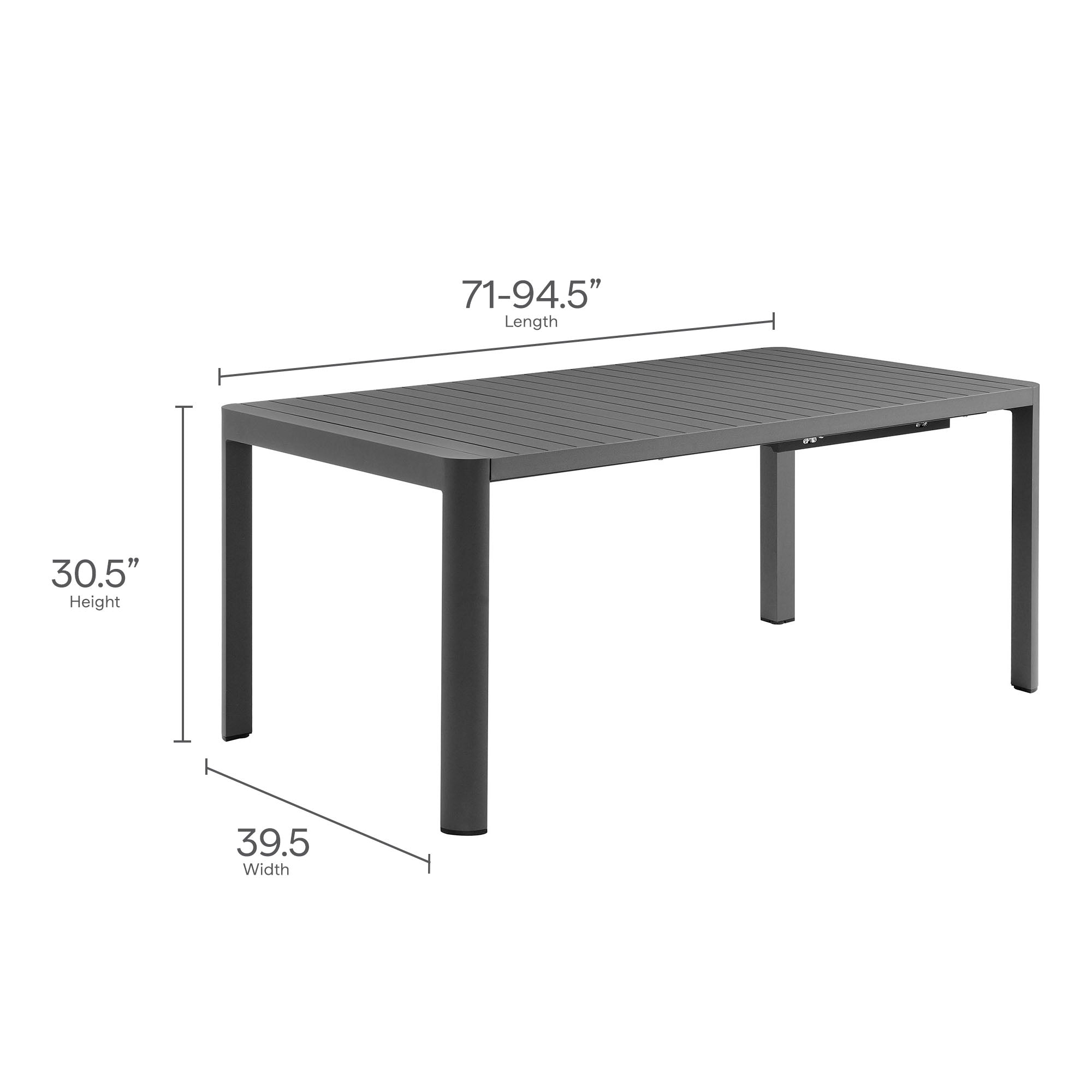 Modway Tahoe 9-Piece Outdoor Patio Aluminum Dining Set With Extendable Table