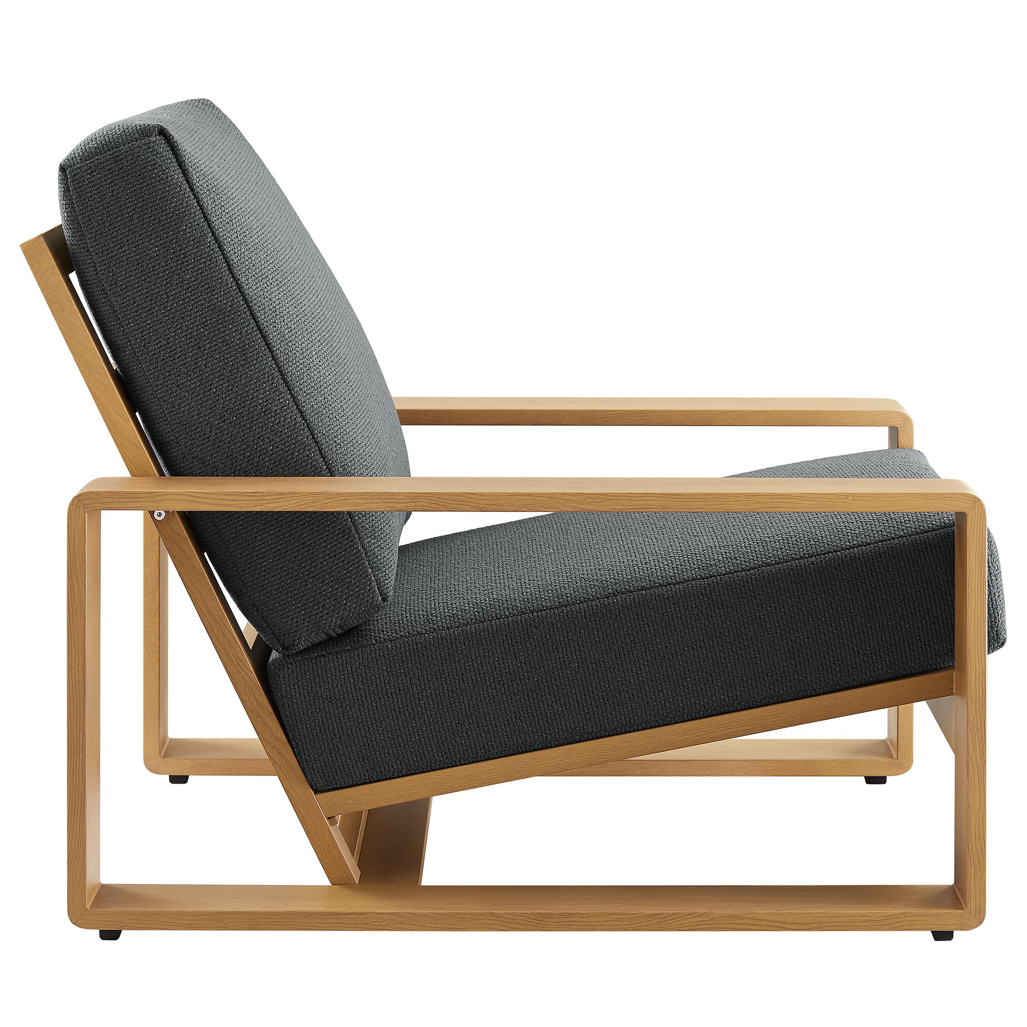 Modway Lirienne Outdoor Patio Aluminum Faux Wood Armchairs Set of 2