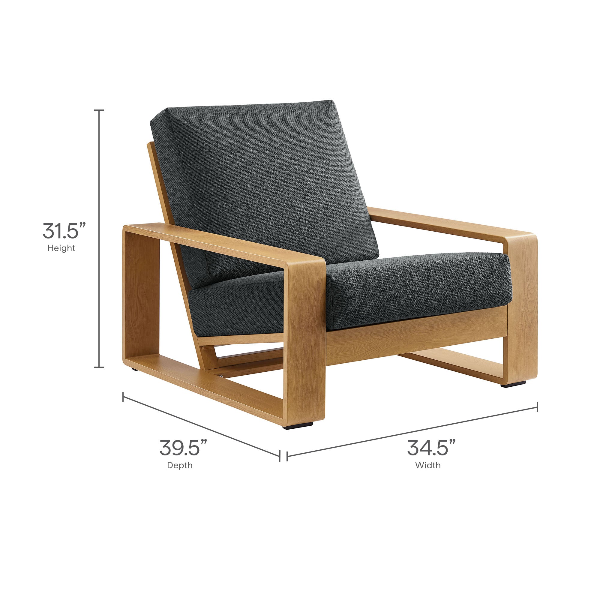 Modway Lirienne Outdoor Patio Aluminum Faux Wood Armchair