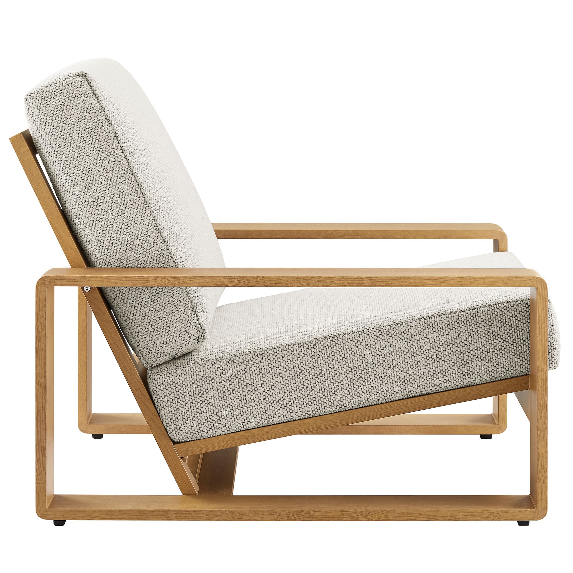 Modway Lirienne 4-Piece Outdoor Patio Aluminum Faux Wood Furniture Set