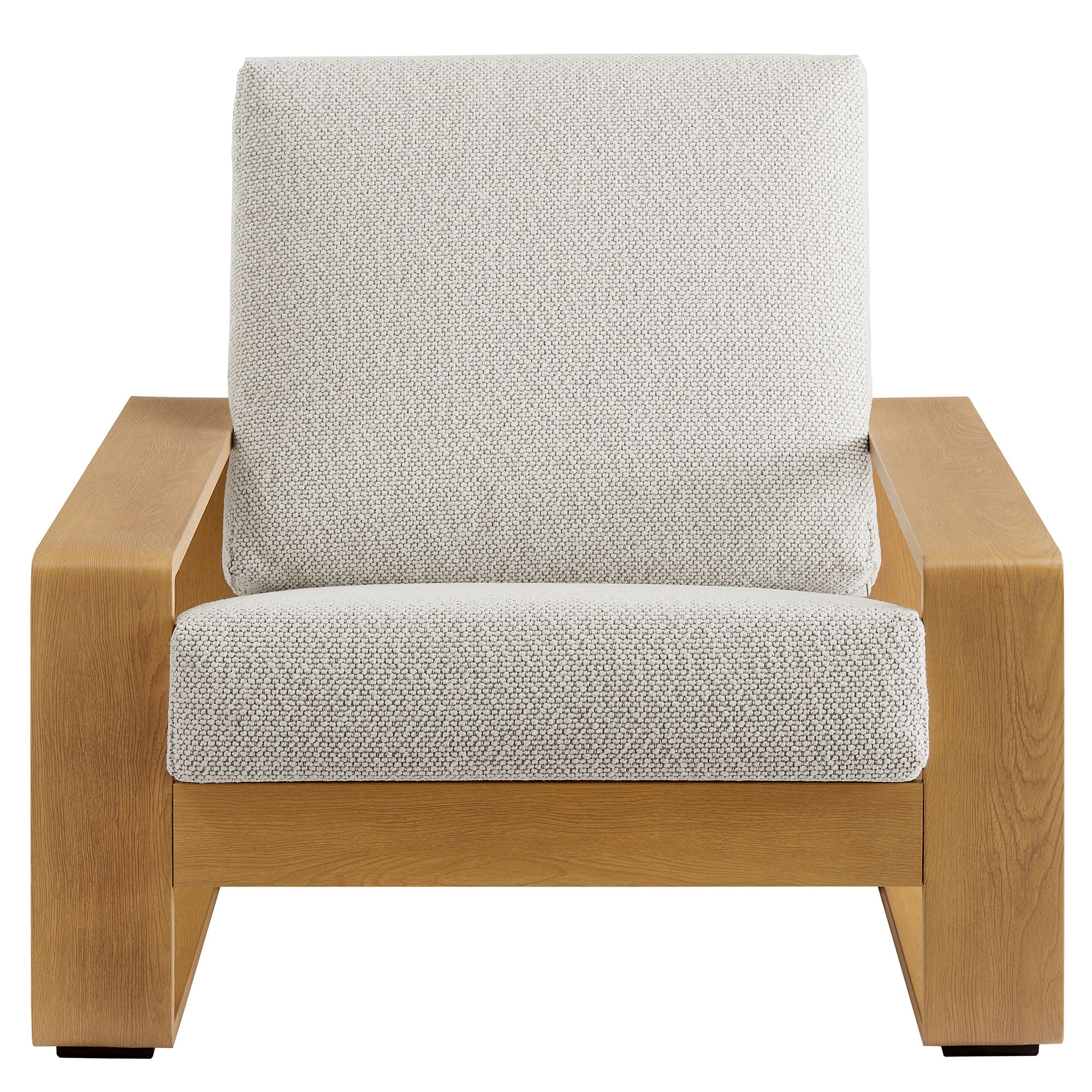 Modway Lirienne Outdoor Patio Aluminum Faux Wood Armchairs Set of 2