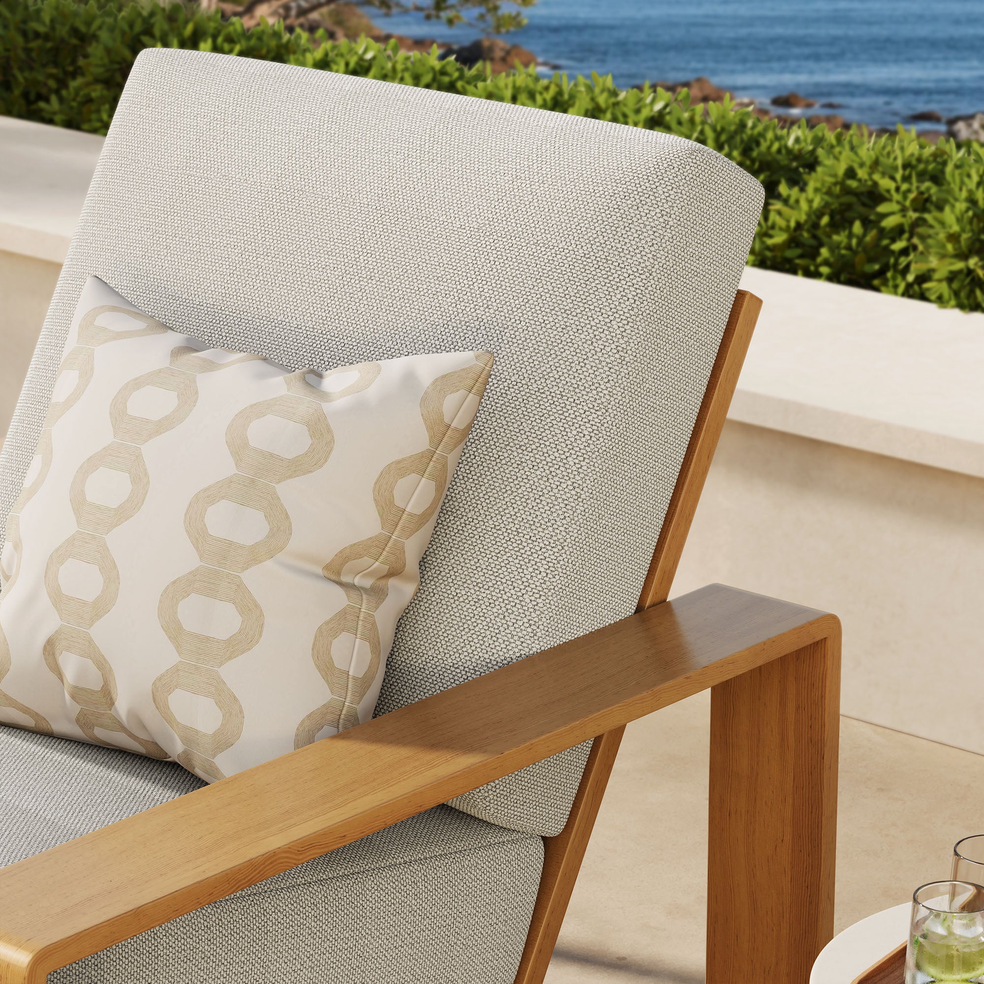 Modway Lirienne Outdoor Patio Aluminum Faux Wood Armchair