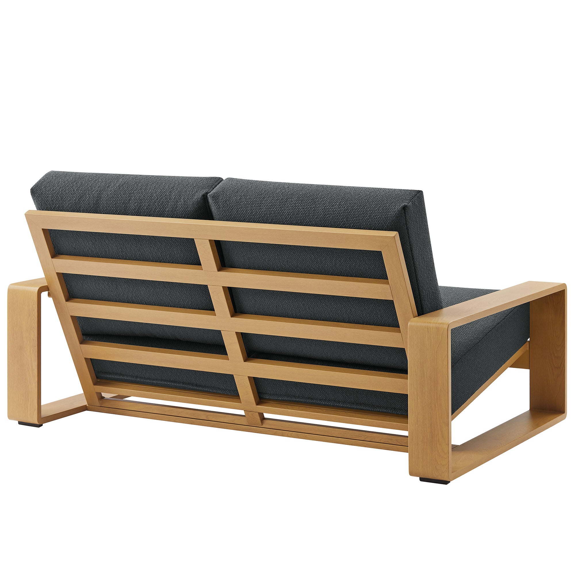 Modway Lirienne Outdoor Patio Aluminum Faux Wood Loveseat