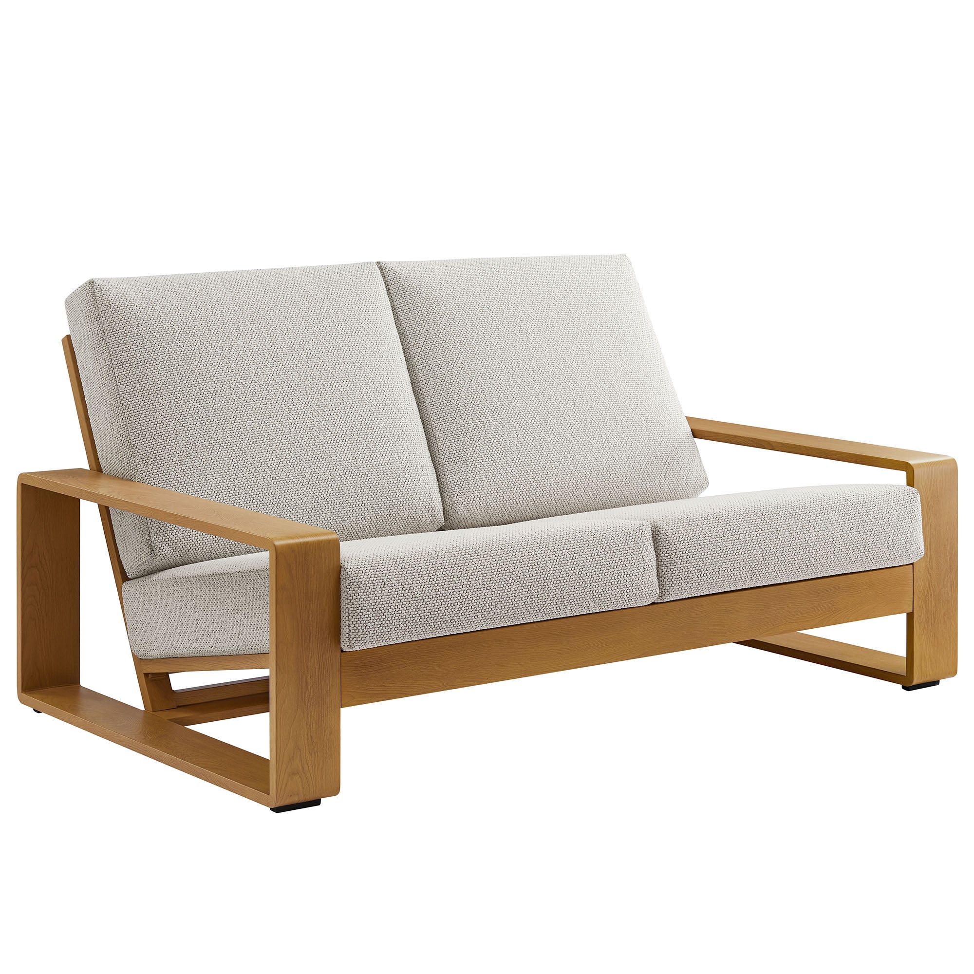 Modway Lirienne Outdoor Patio Aluminum Faux Wood Loveseat