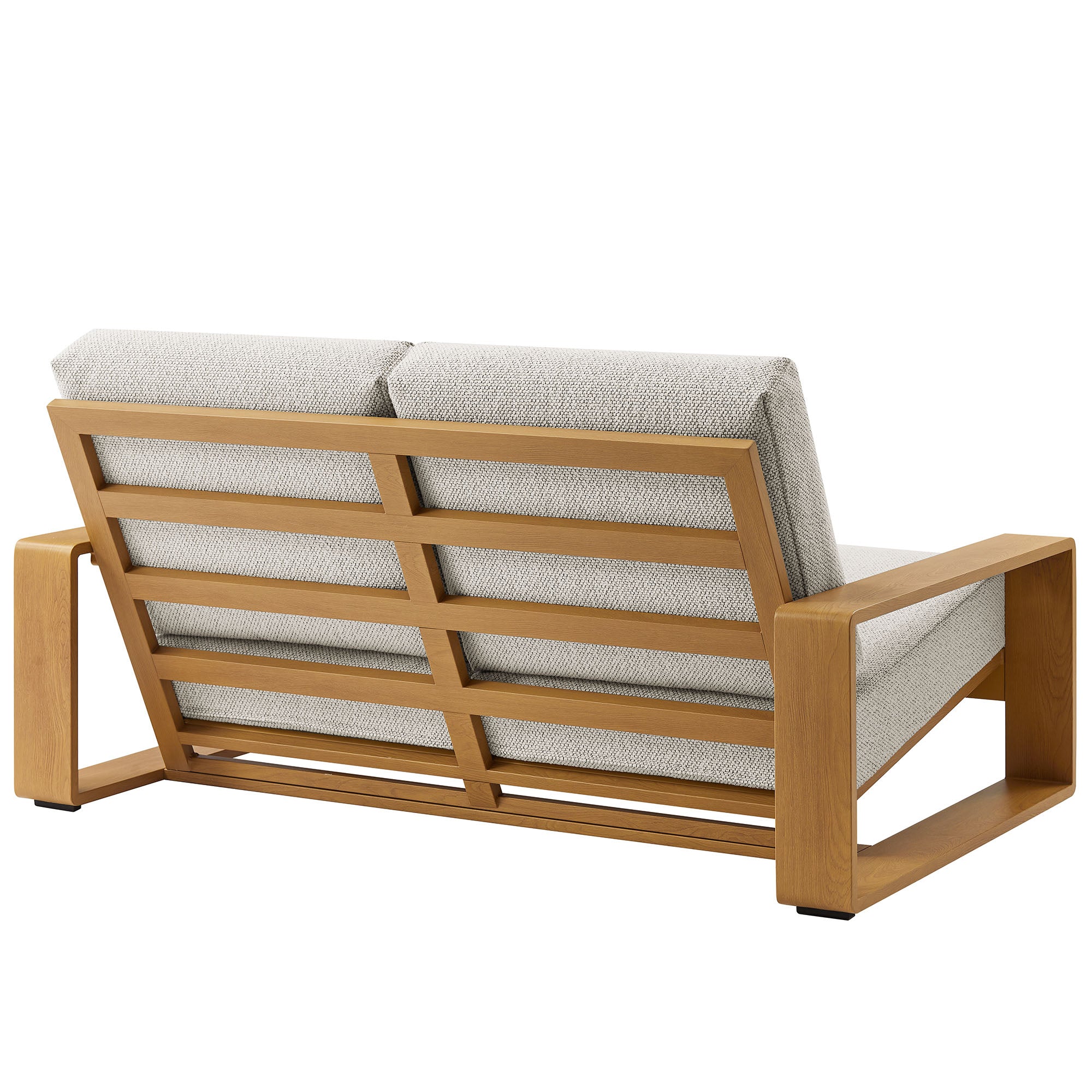 Modway Lirienne Outdoor Patio Aluminum Faux Wood Loveseat
