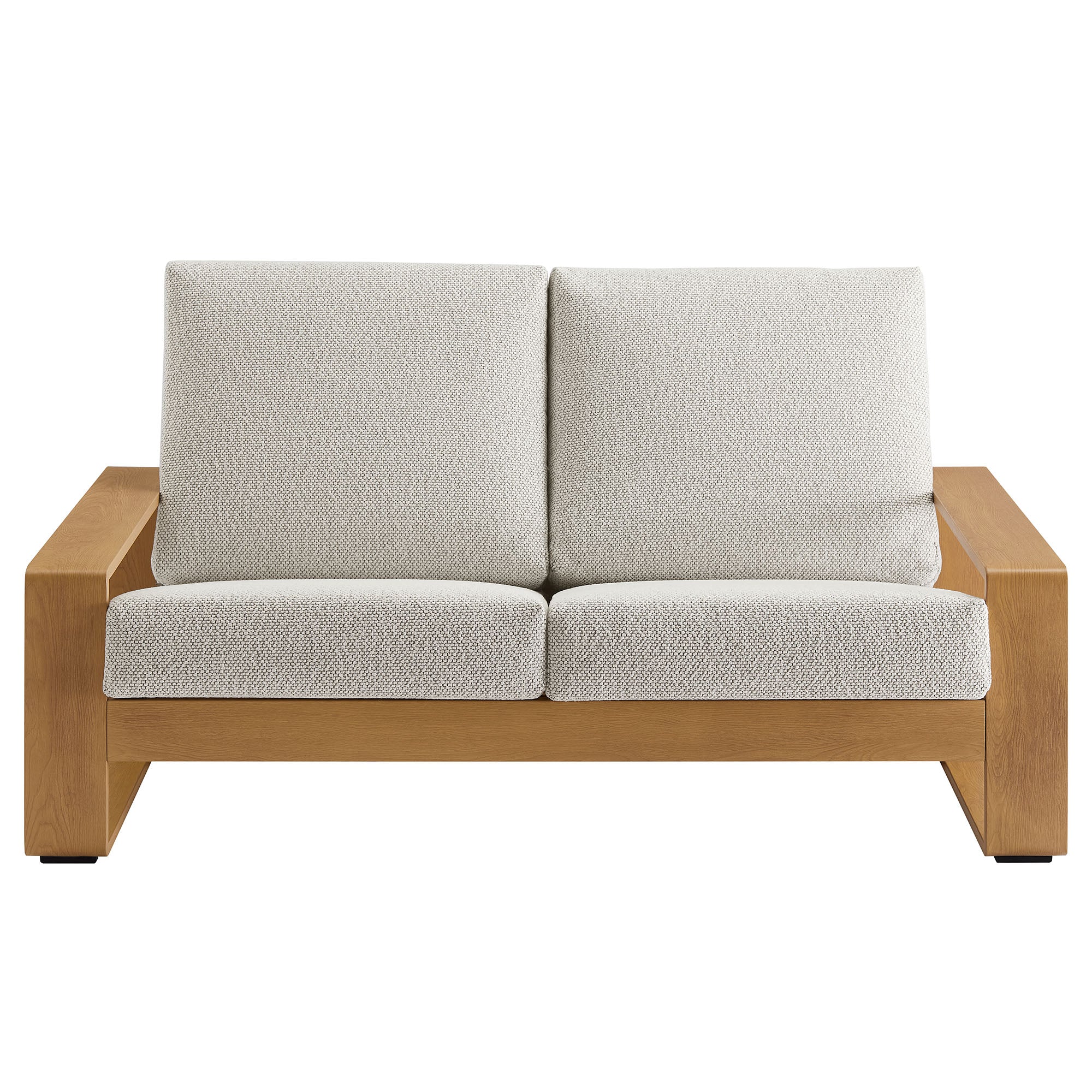 Modway Lirienne Outdoor Patio Aluminum Faux Wood Loveseat