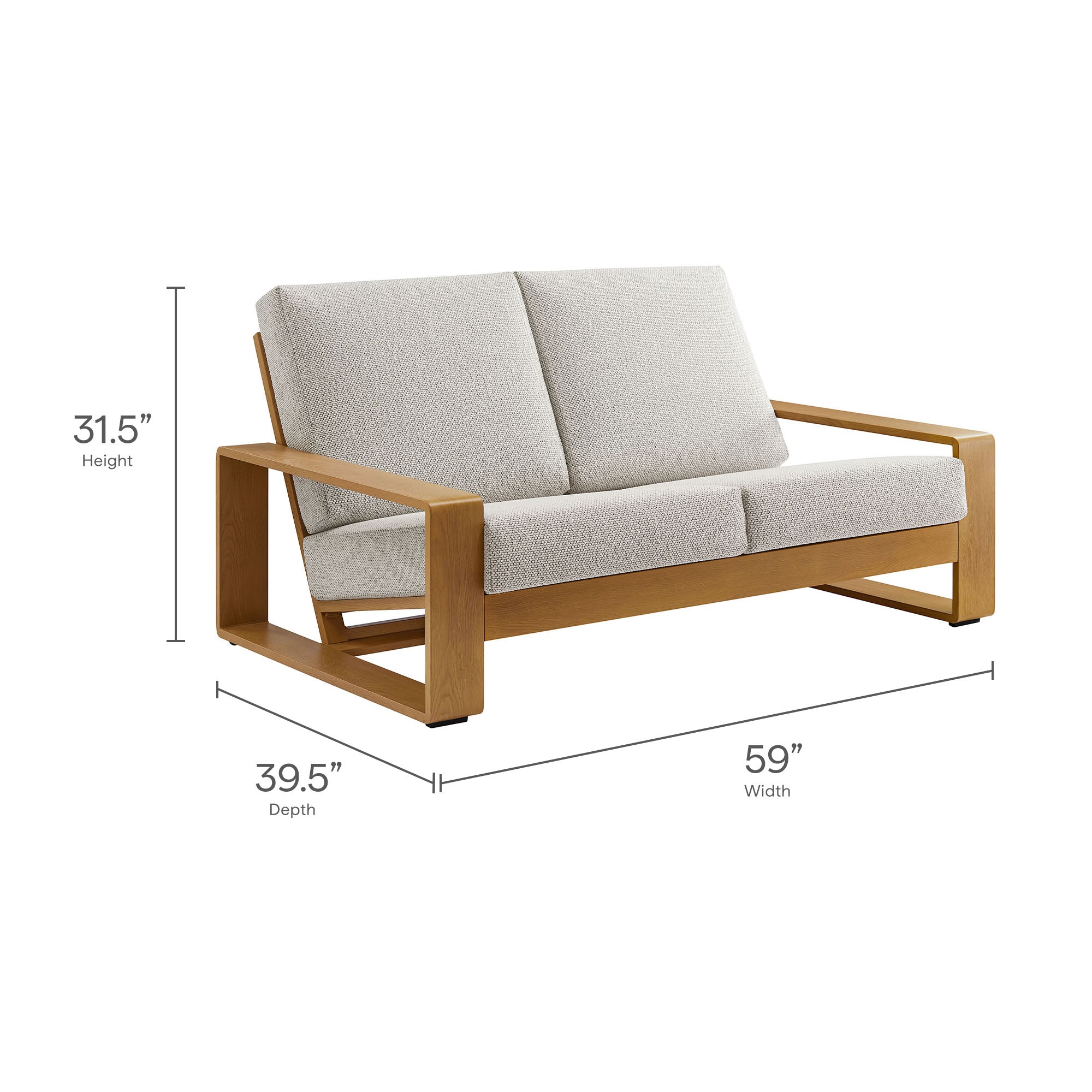 Modway Lirienne 4-Piece Outdoor Patio Aluminum Faux Wood Furniture Set