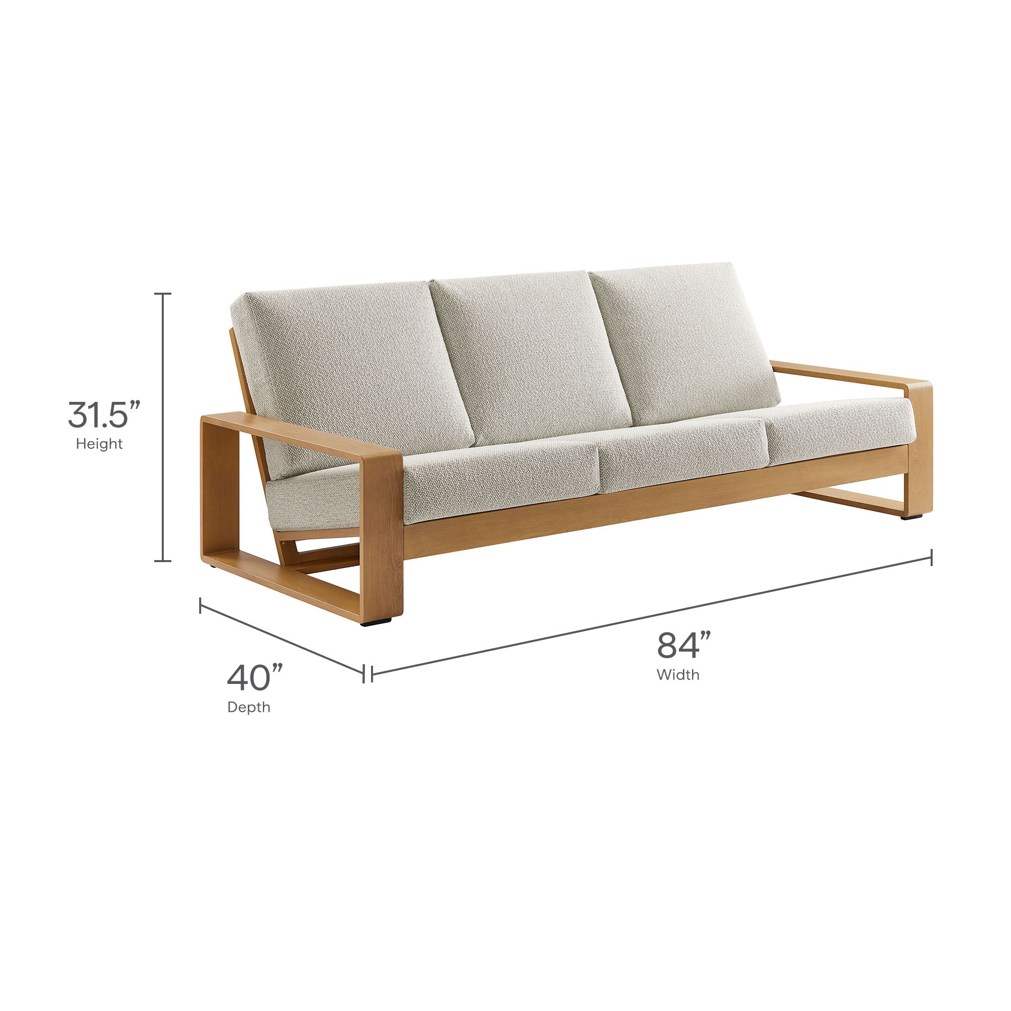Modway Lirienne 4-Piece Outdoor Patio Aluminum Faux Wood Furniture Set