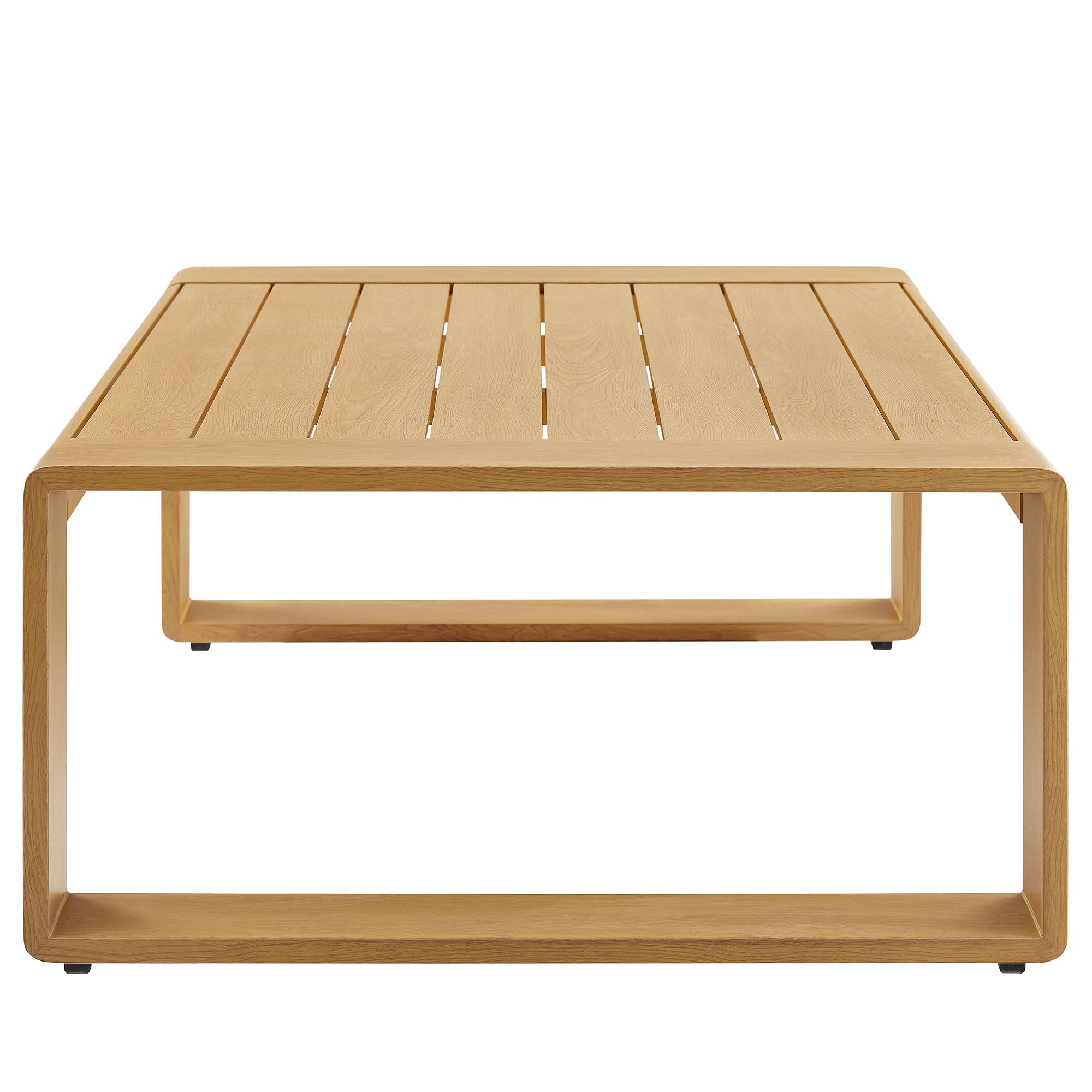 Modway Lirienne Outdoor Patio Aluminum Faux Wood Coffee Table