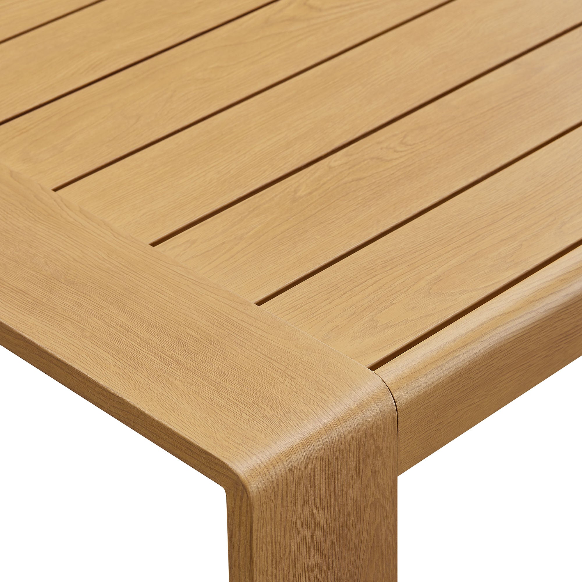Modway Lirienne Outdoor Patio Aluminum Faux Wood Coffee Table