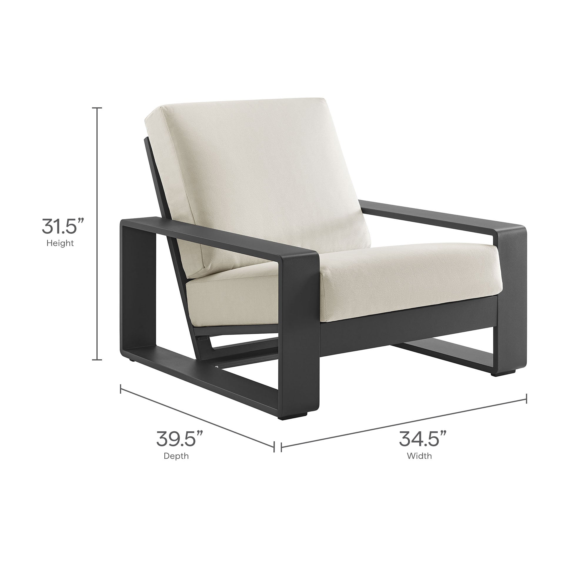Modway Lirienne 4-Piece Outdoor Patio Aluminum Furniture Set