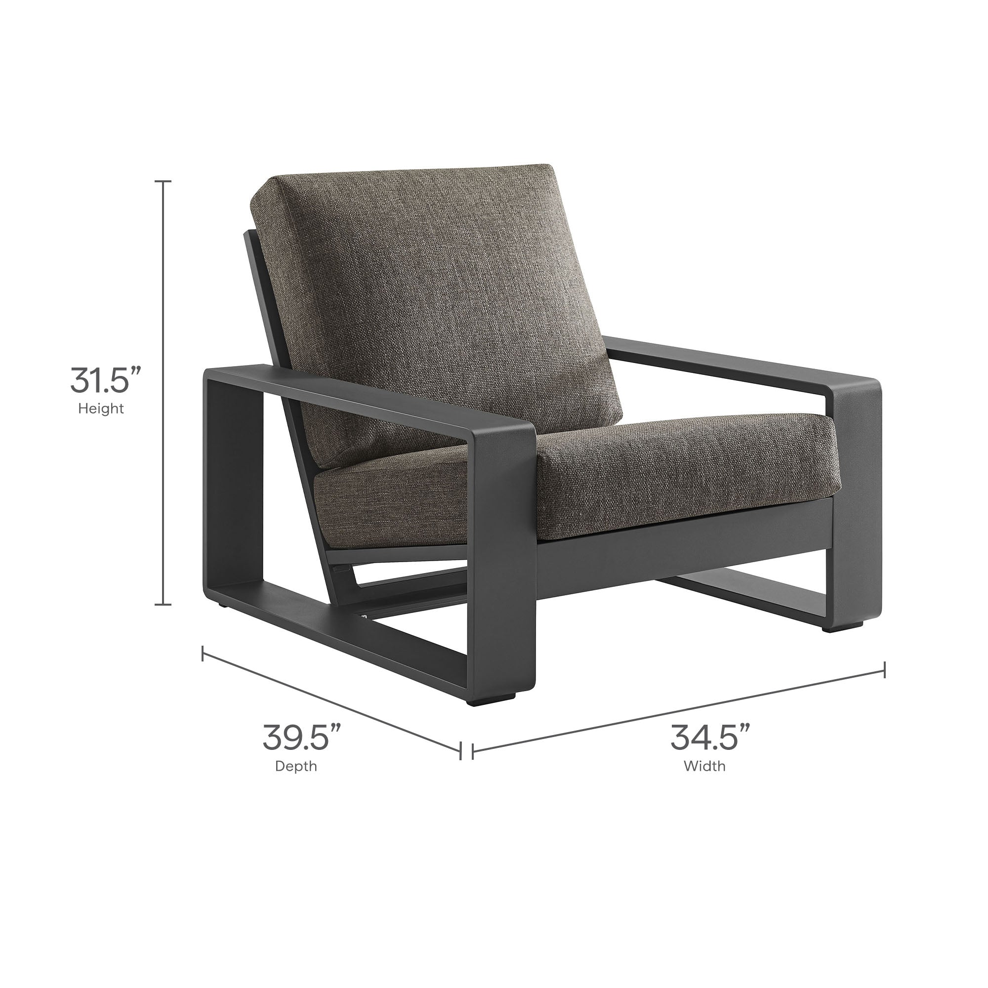 Modway Lirienne 4-Piece Outdoor Patio Aluminum Furniture Set