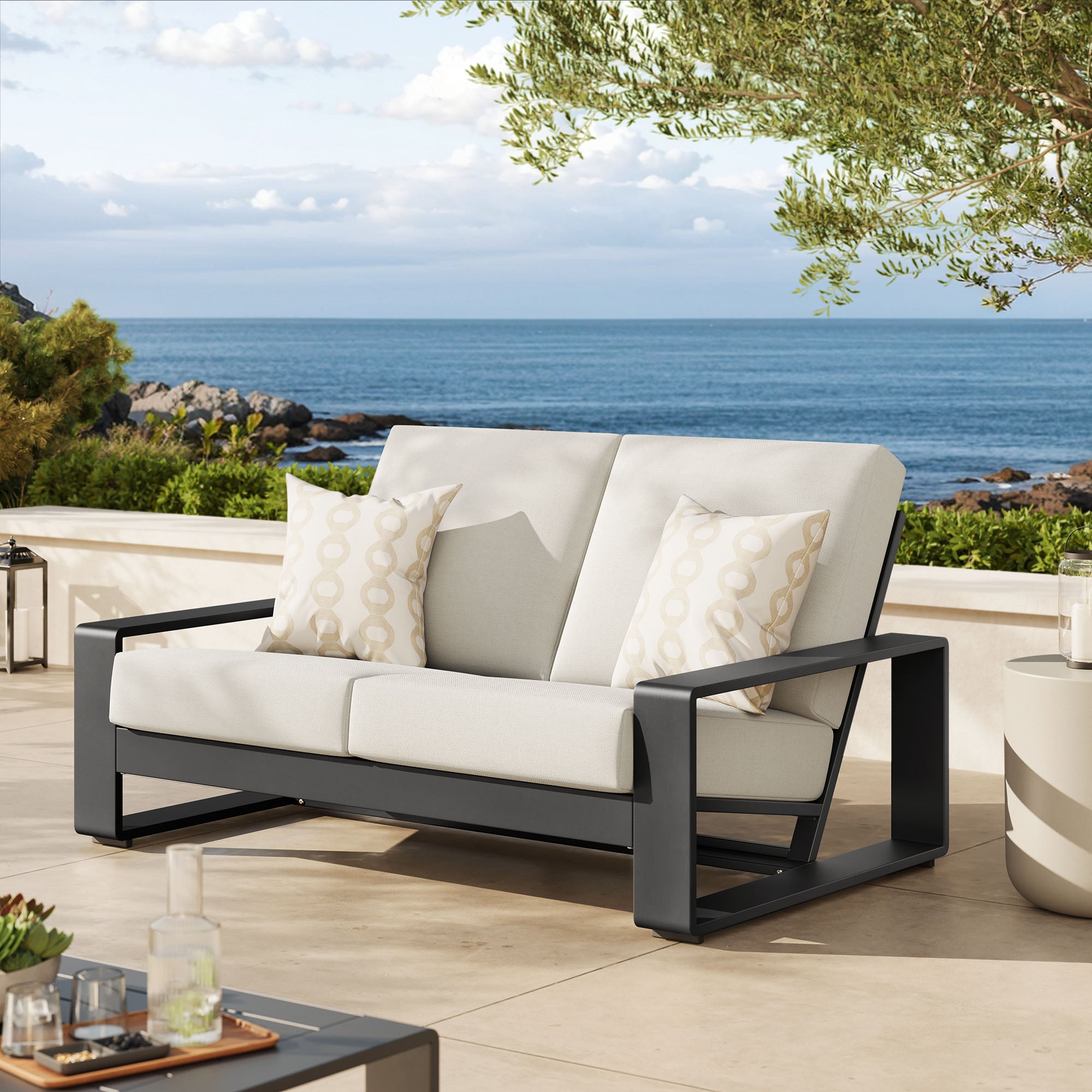 Modway Lirienne Outdoor Patio Aluminum Loveseat
