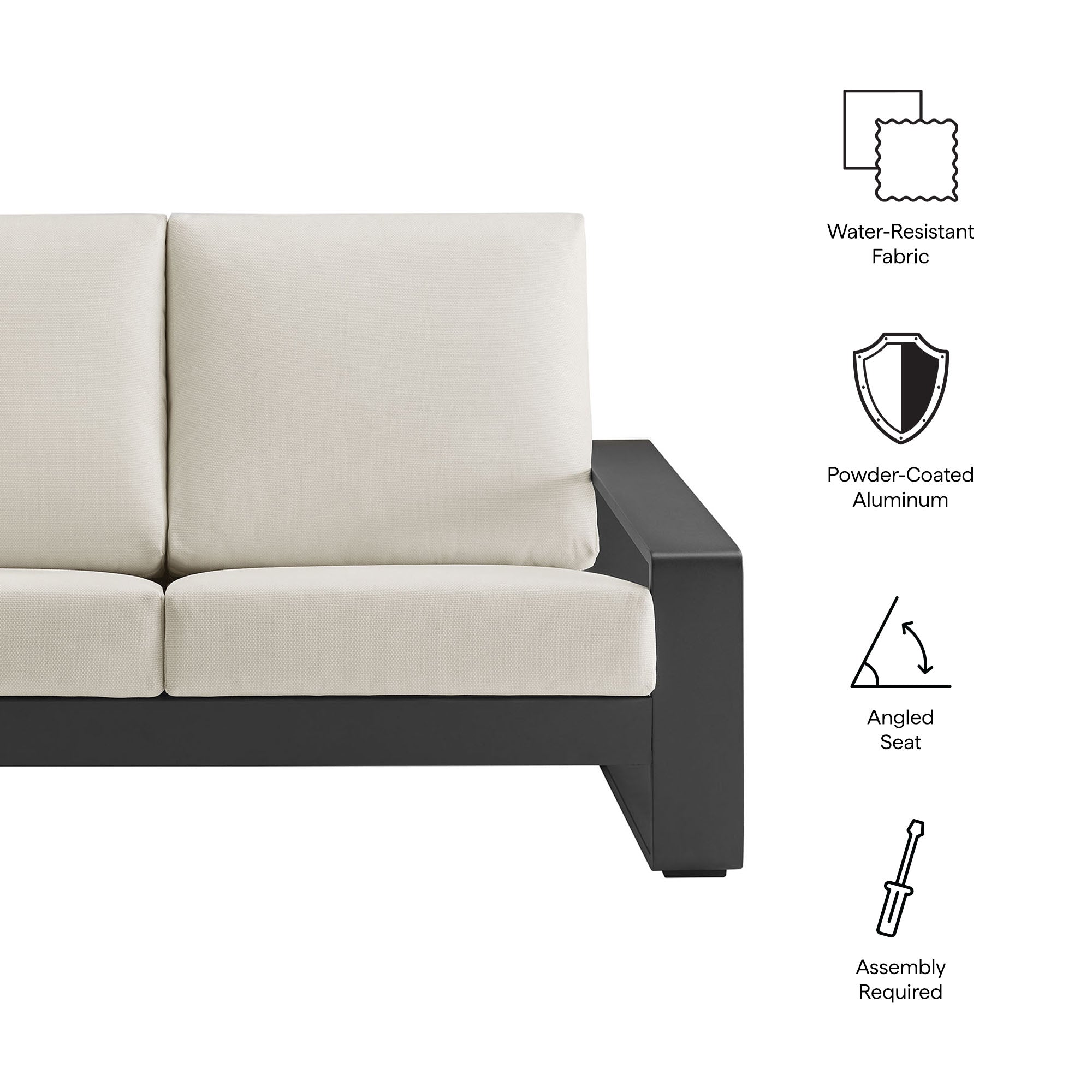 Modway Lirienne Outdoor Patio Aluminum Loveseat