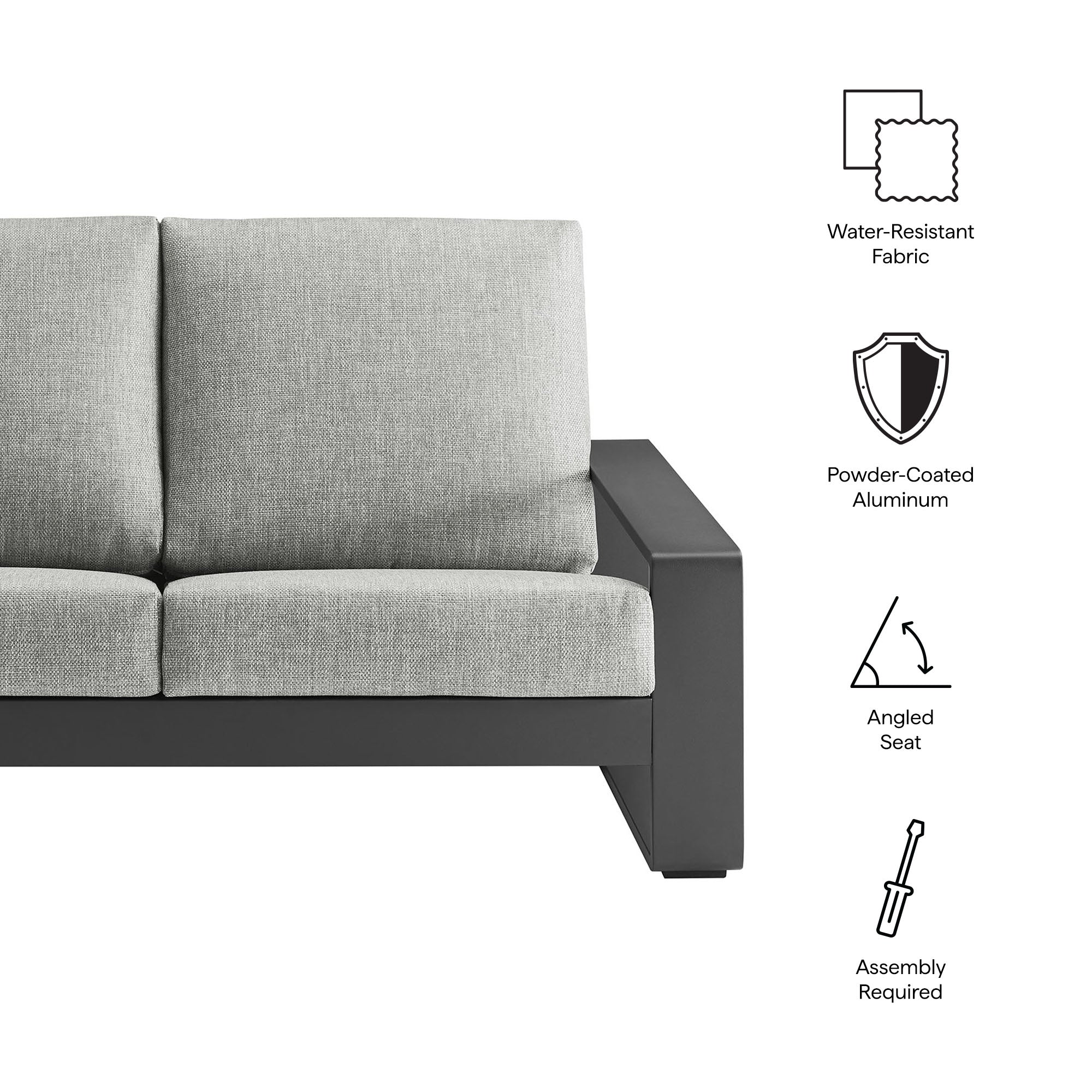 Modway Lirienne Outdoor Patio Aluminum Loveseat