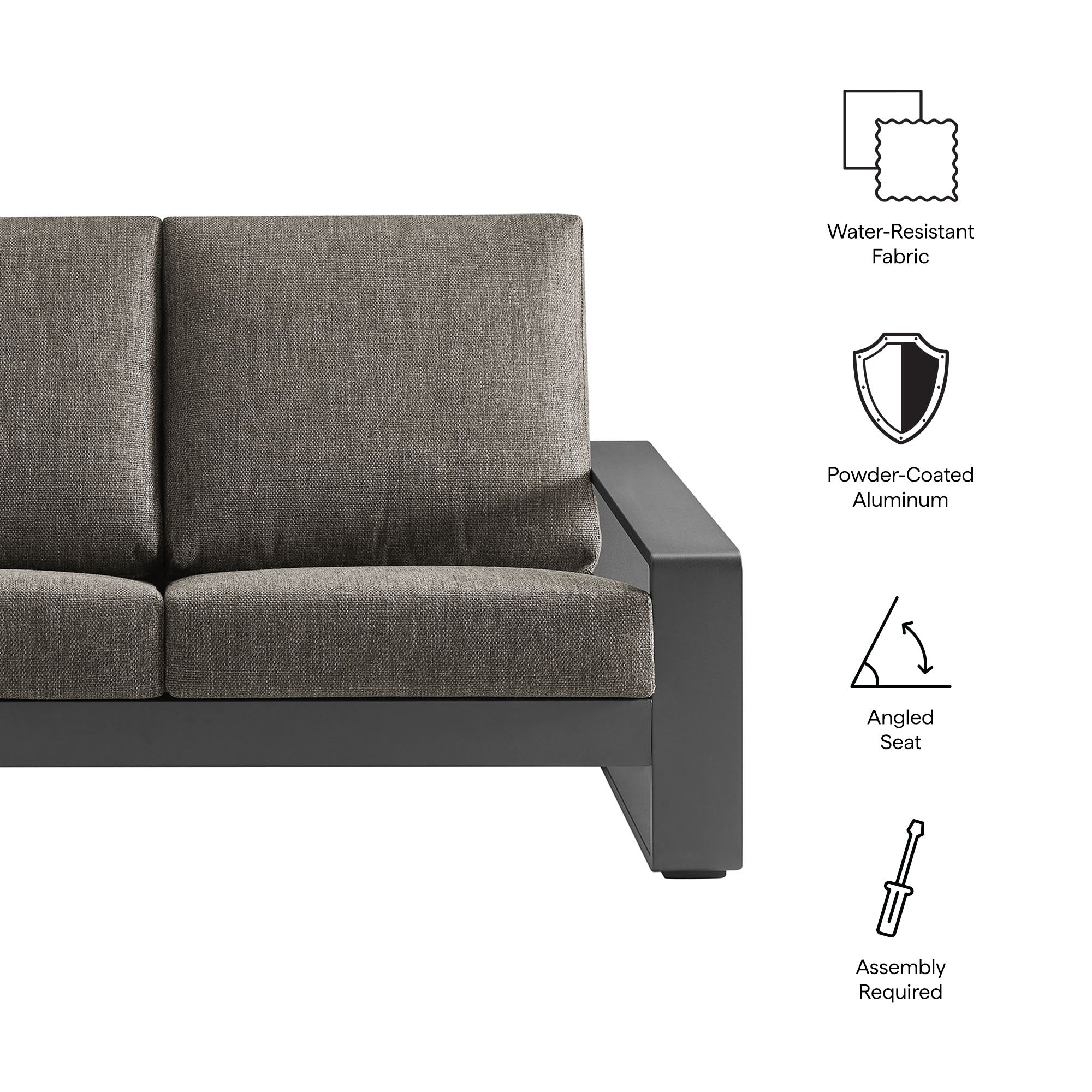Modway Lirienne Outdoor Patio Aluminum Loveseat