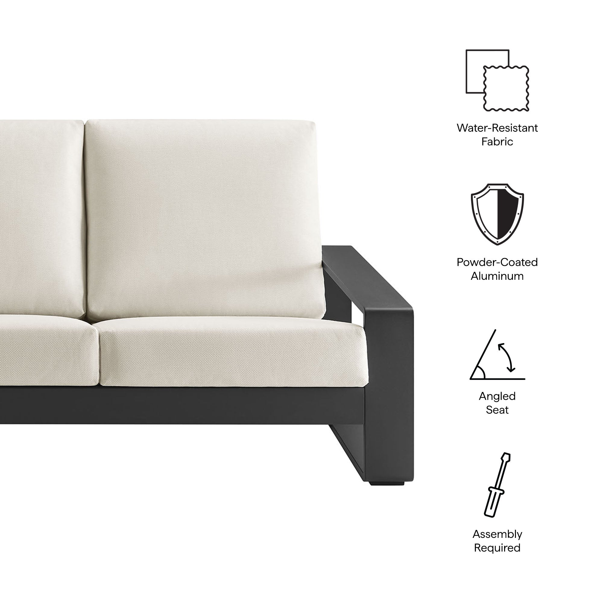 Modway Lirienne Outdoor Patio Aluminum Sofa