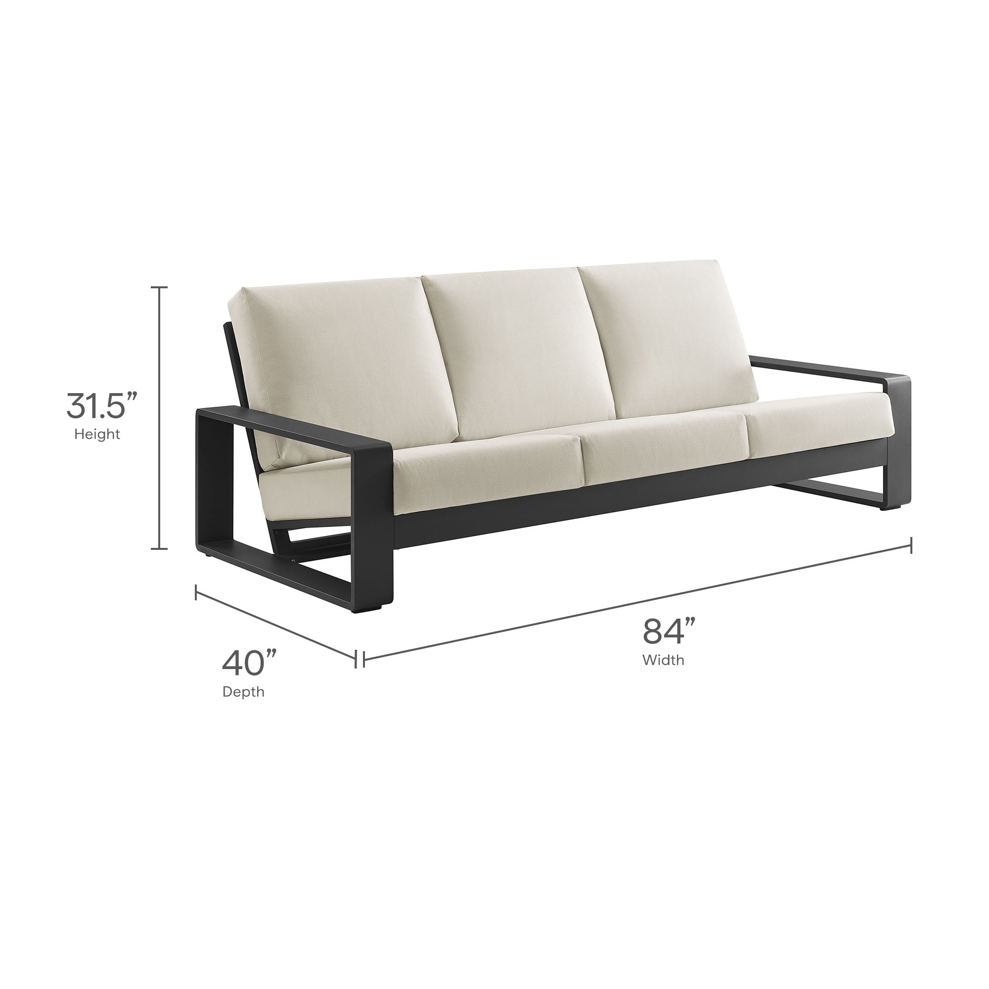 Modway Lirienne 4-Piece Outdoor Patio Aluminum Furniture Set