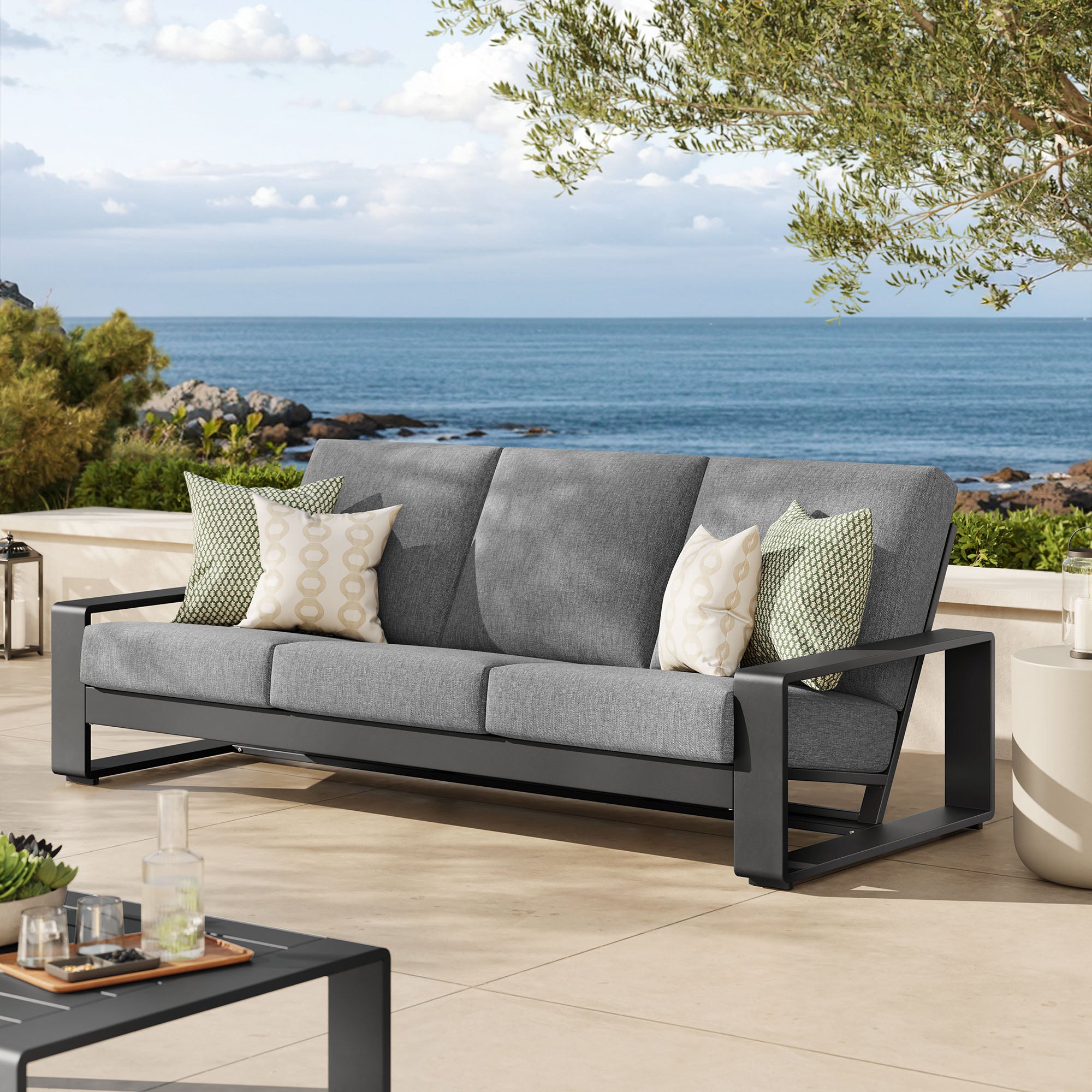Modway Lirienne Outdoor Patio Aluminum Sofa
