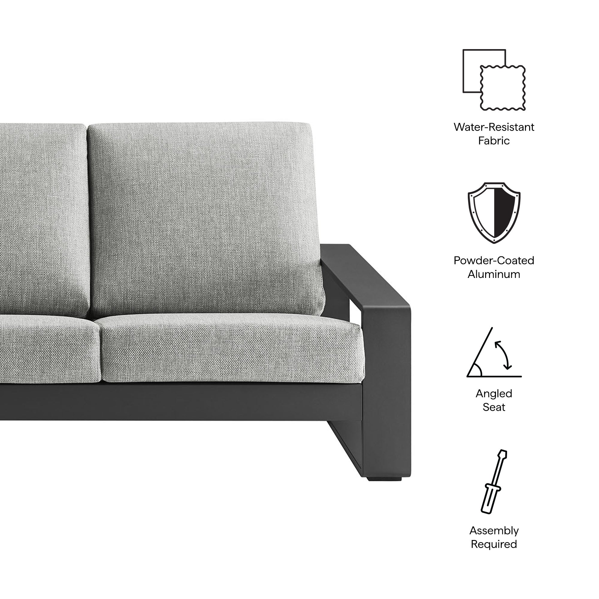 Modway Lirienne Outdoor Patio Aluminum Sofa