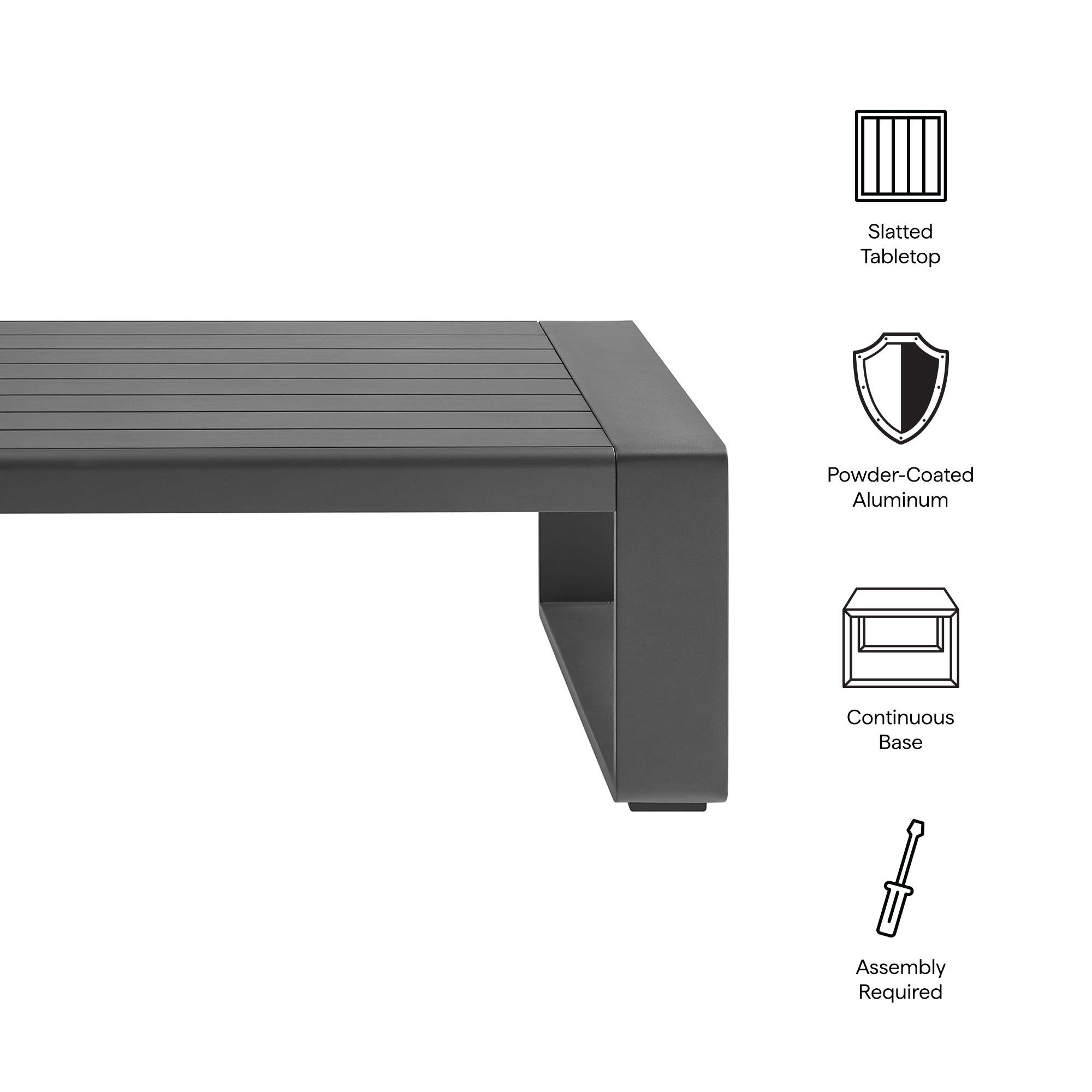 Modway Lirienne Outdoor Patio Aluminum Coffee Table