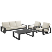 Modway Lirienne 4-Piece Outdoor Patio Aluminum Furniture Set