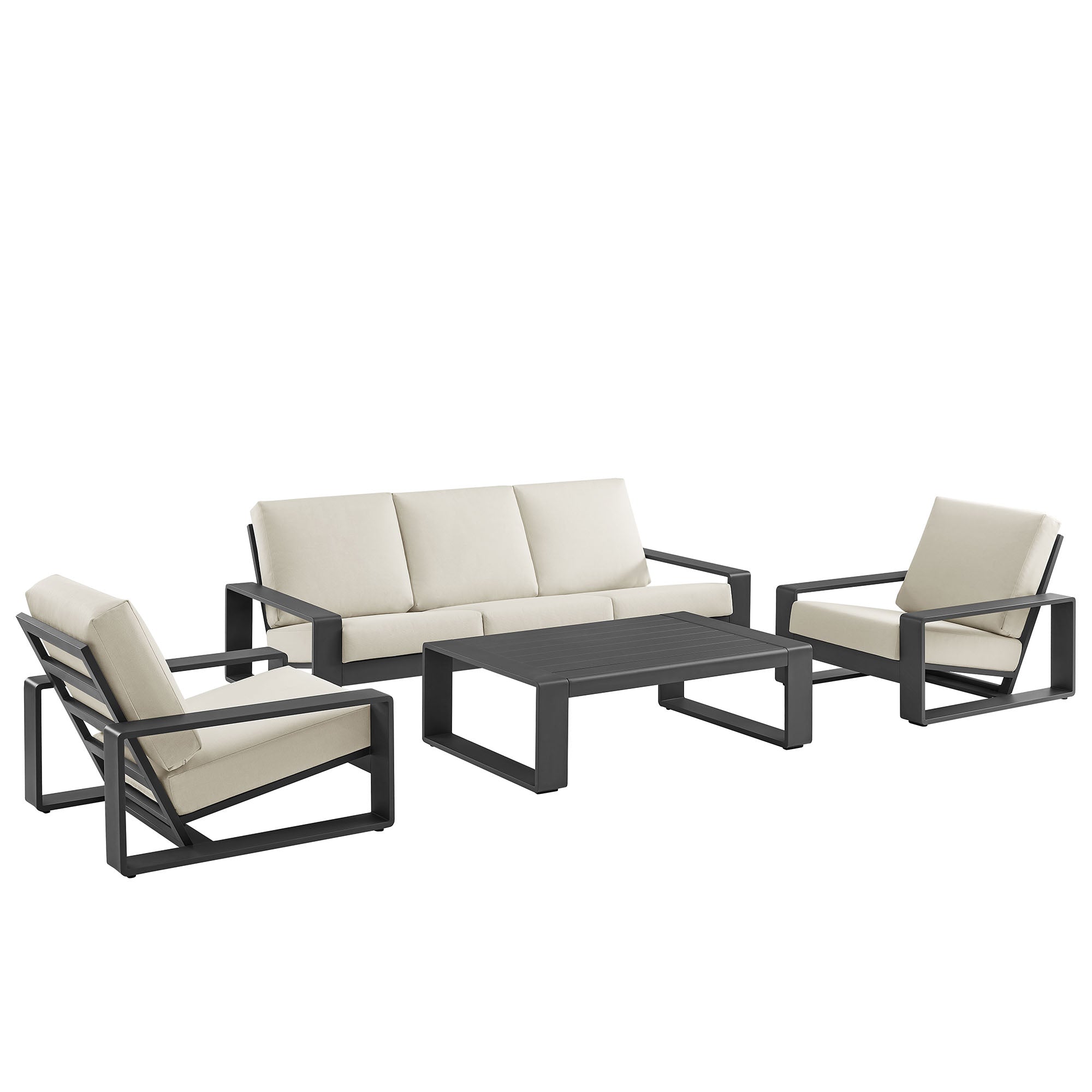Modway Lirienne 4-Piece Outdoor Patio Aluminum Furniture Set