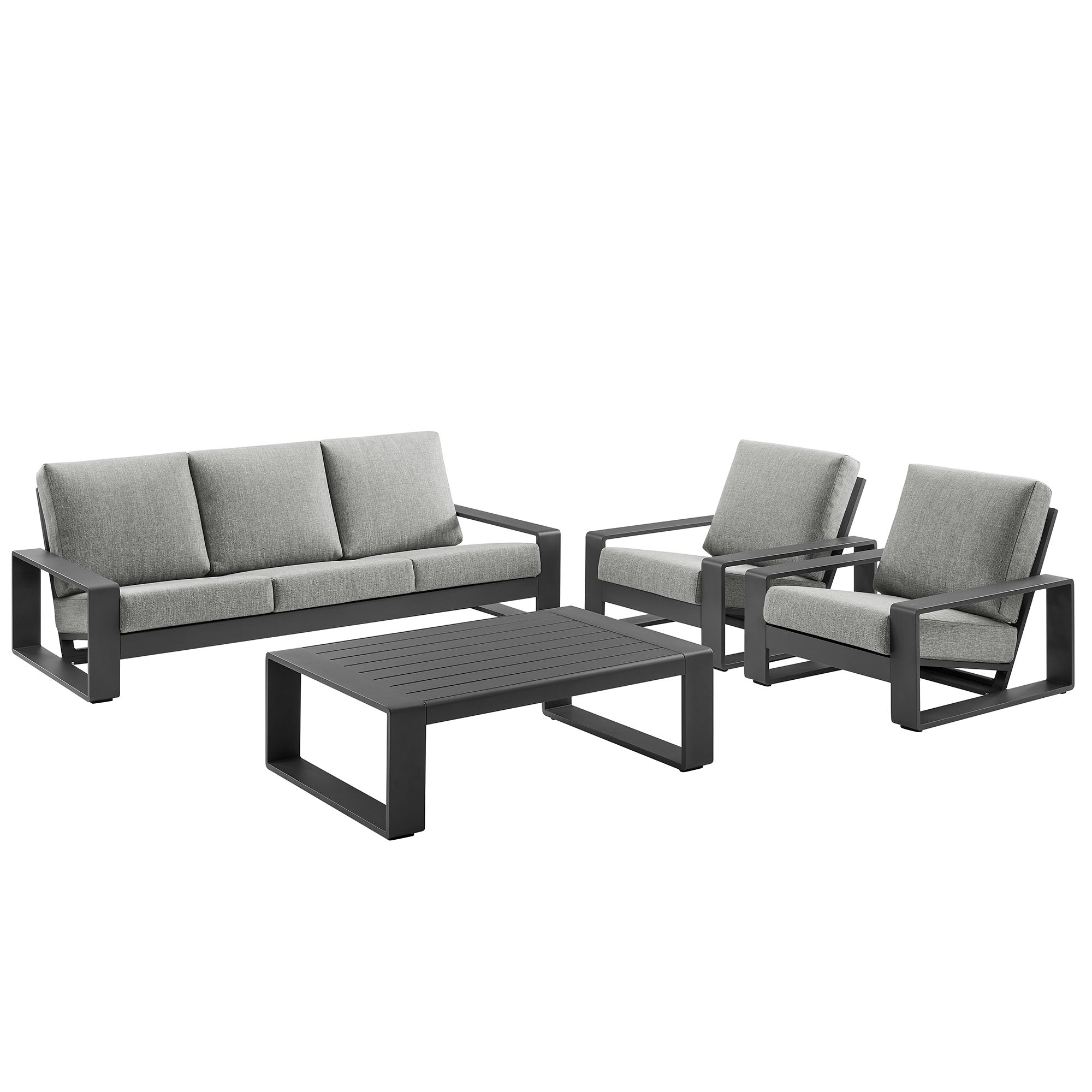 Modway Lirienne 4-Piece Outdoor Patio Aluminum Furniture Set