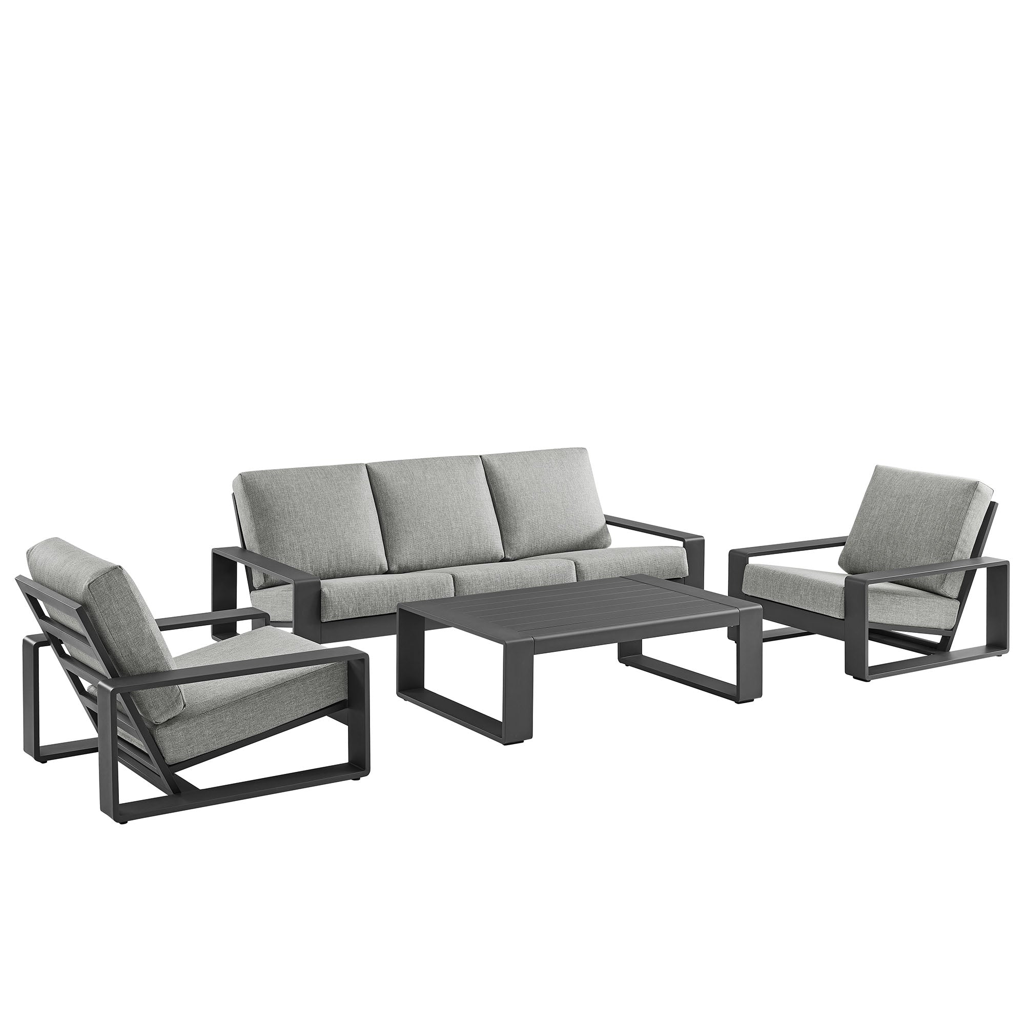 Modway Lirienne 4-Piece Outdoor Patio Aluminum Furniture Set