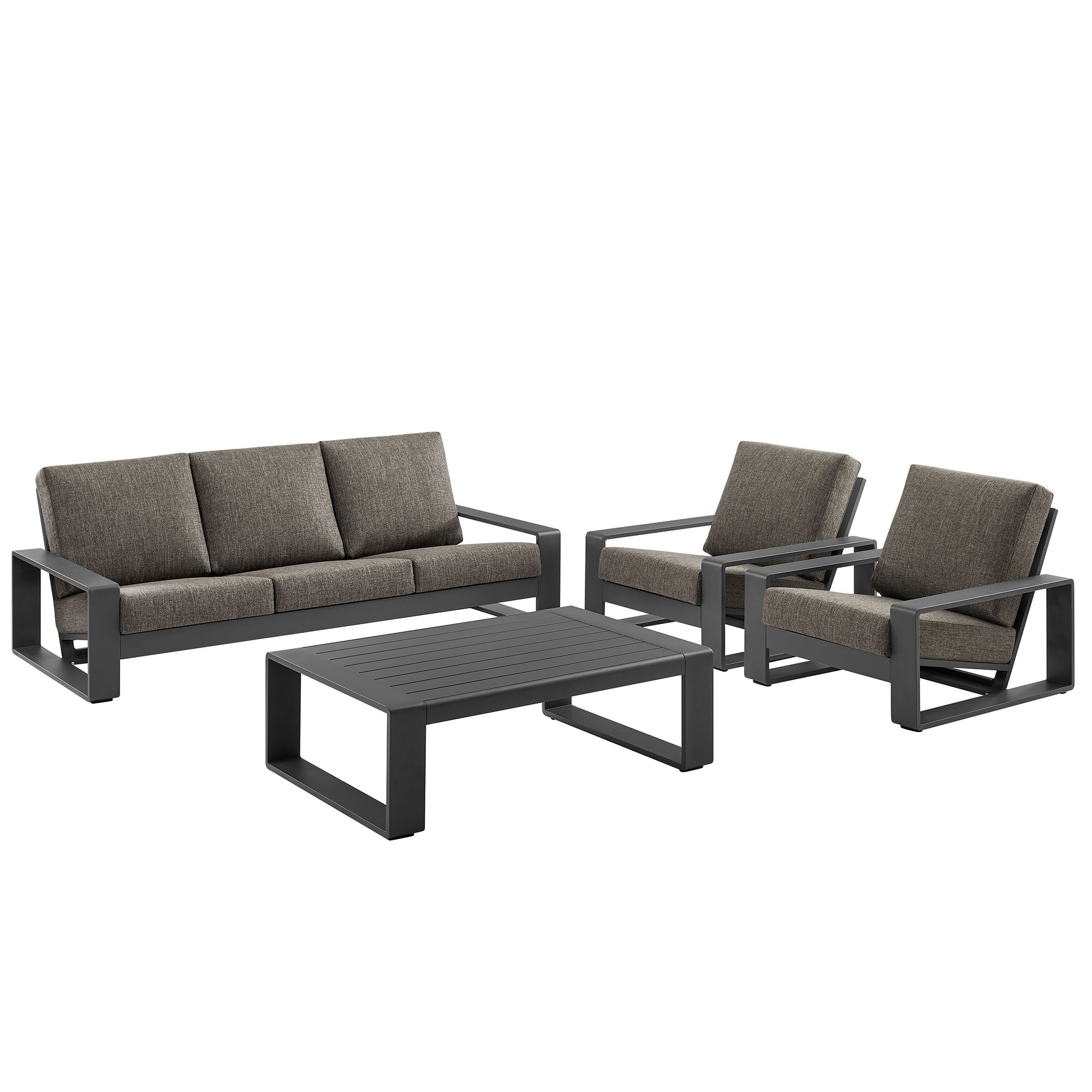 Modway Lirienne 4-Piece Outdoor Patio Aluminum Furniture Set