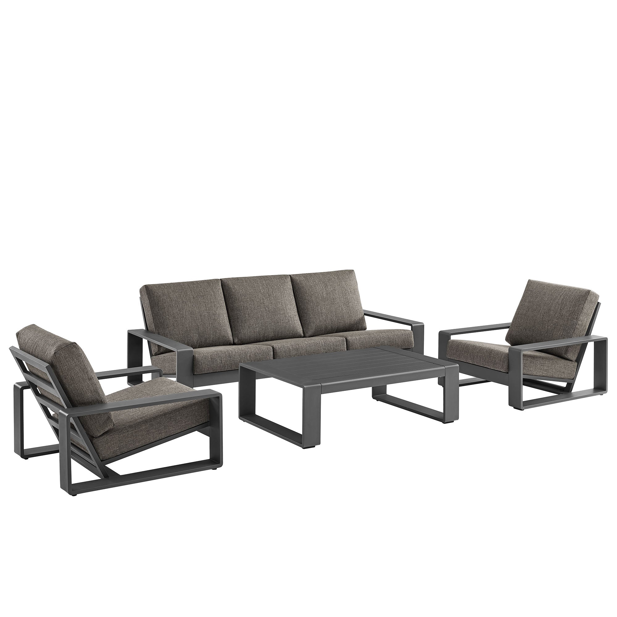 Modway Lirienne 4-Piece Outdoor Patio Aluminum Furniture Set