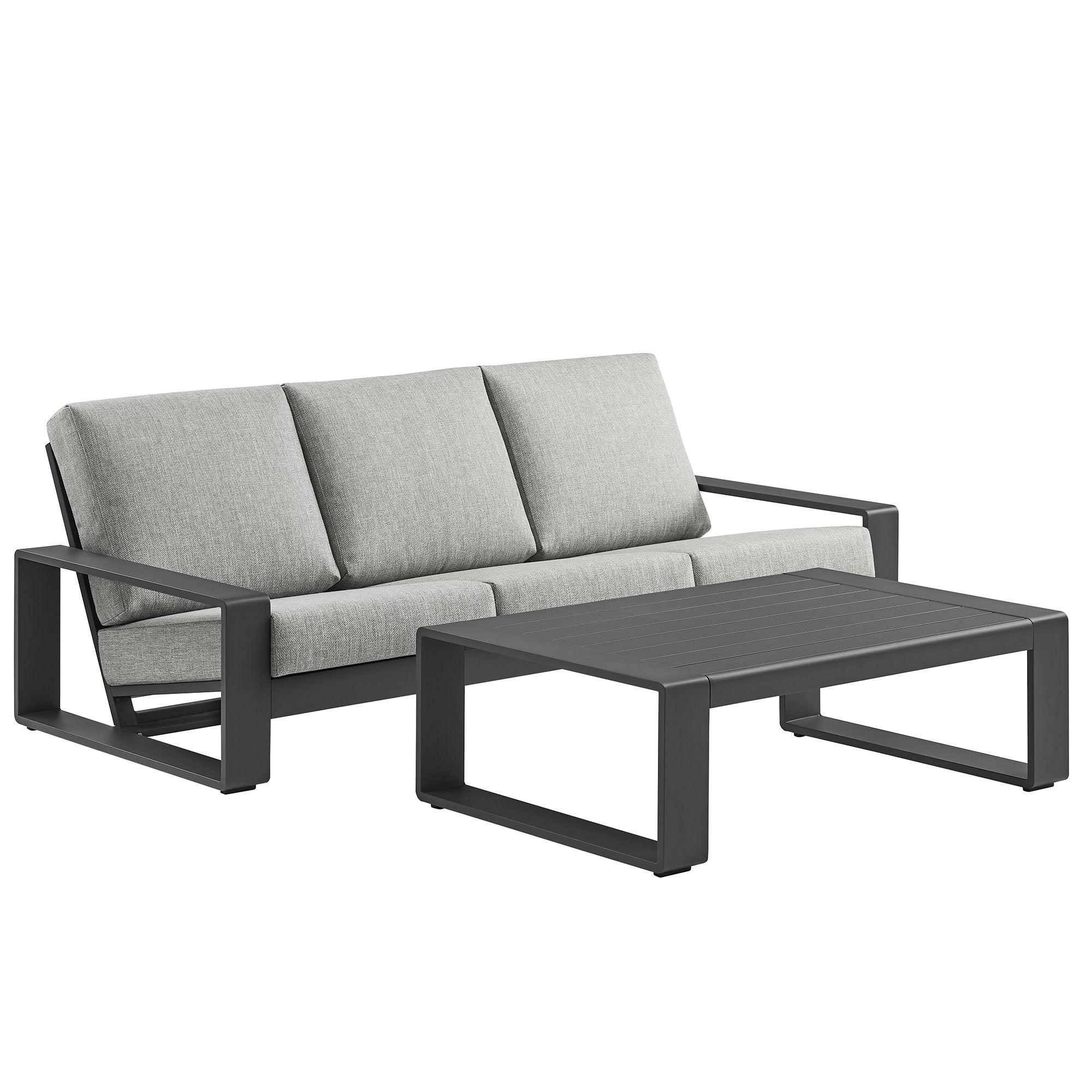 Modway Lirienne 2-Piece Outdoor Patio Aluminum Furniture Set