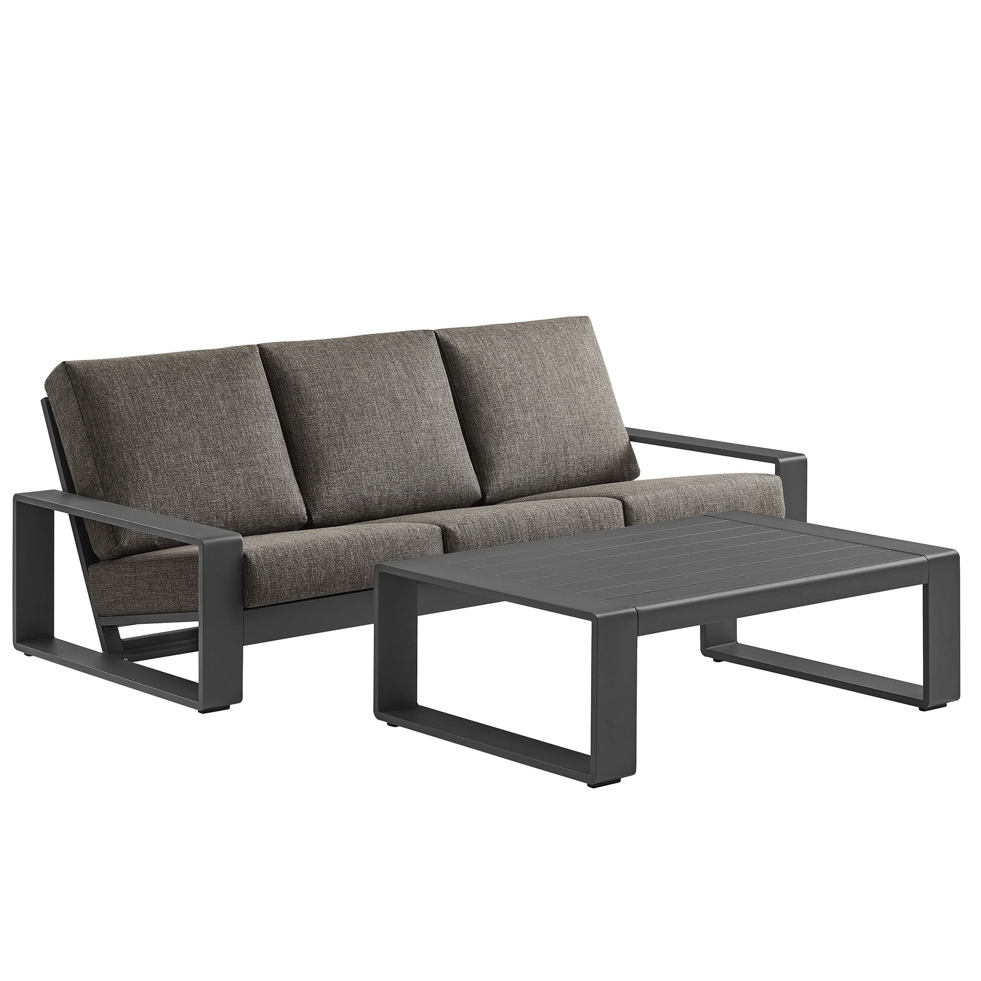 Modway Lirienne 2-Piece Outdoor Patio Aluminum Furniture Set