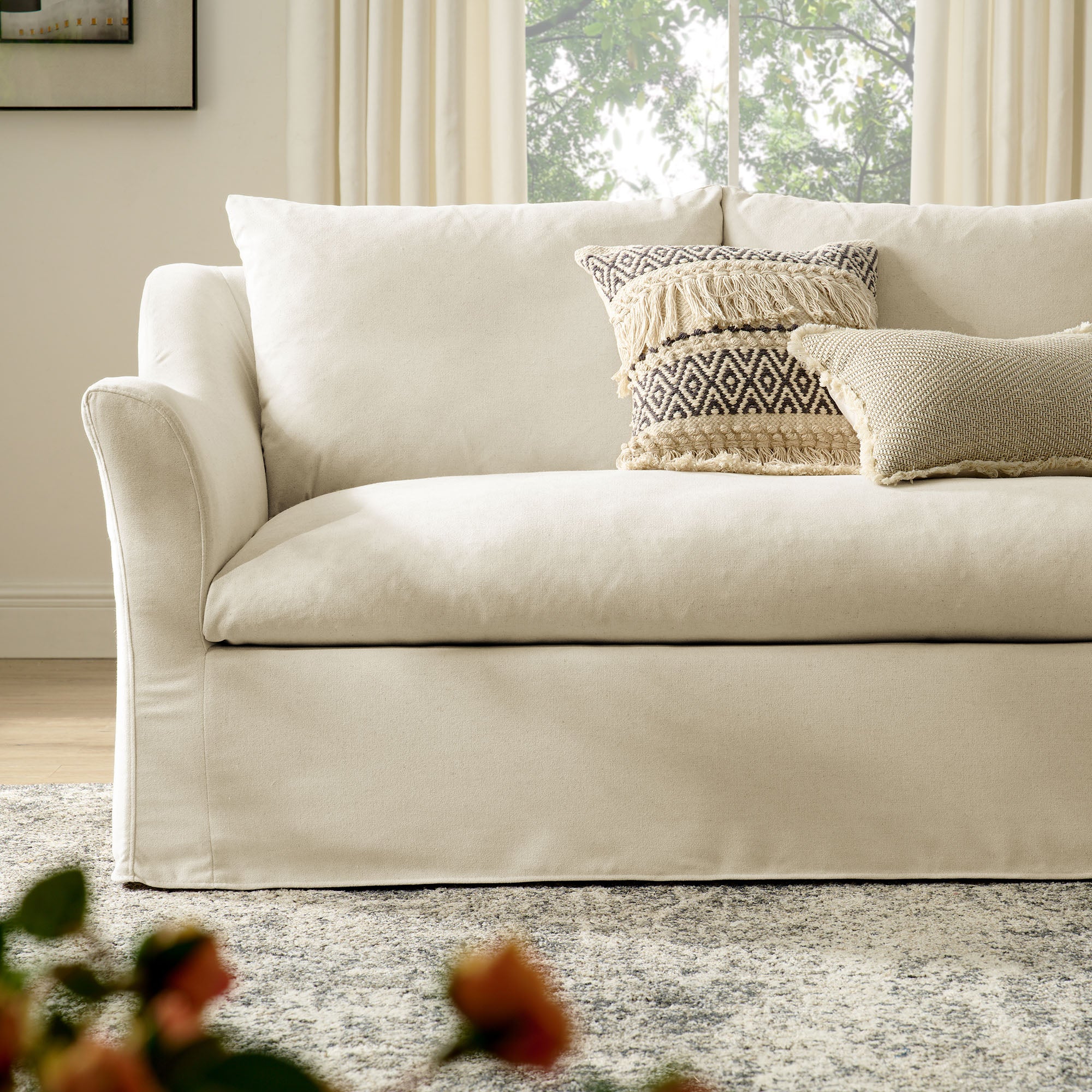 Modway EEI-7310 Somerset 92" Linen Blend Slipcovered Sofa