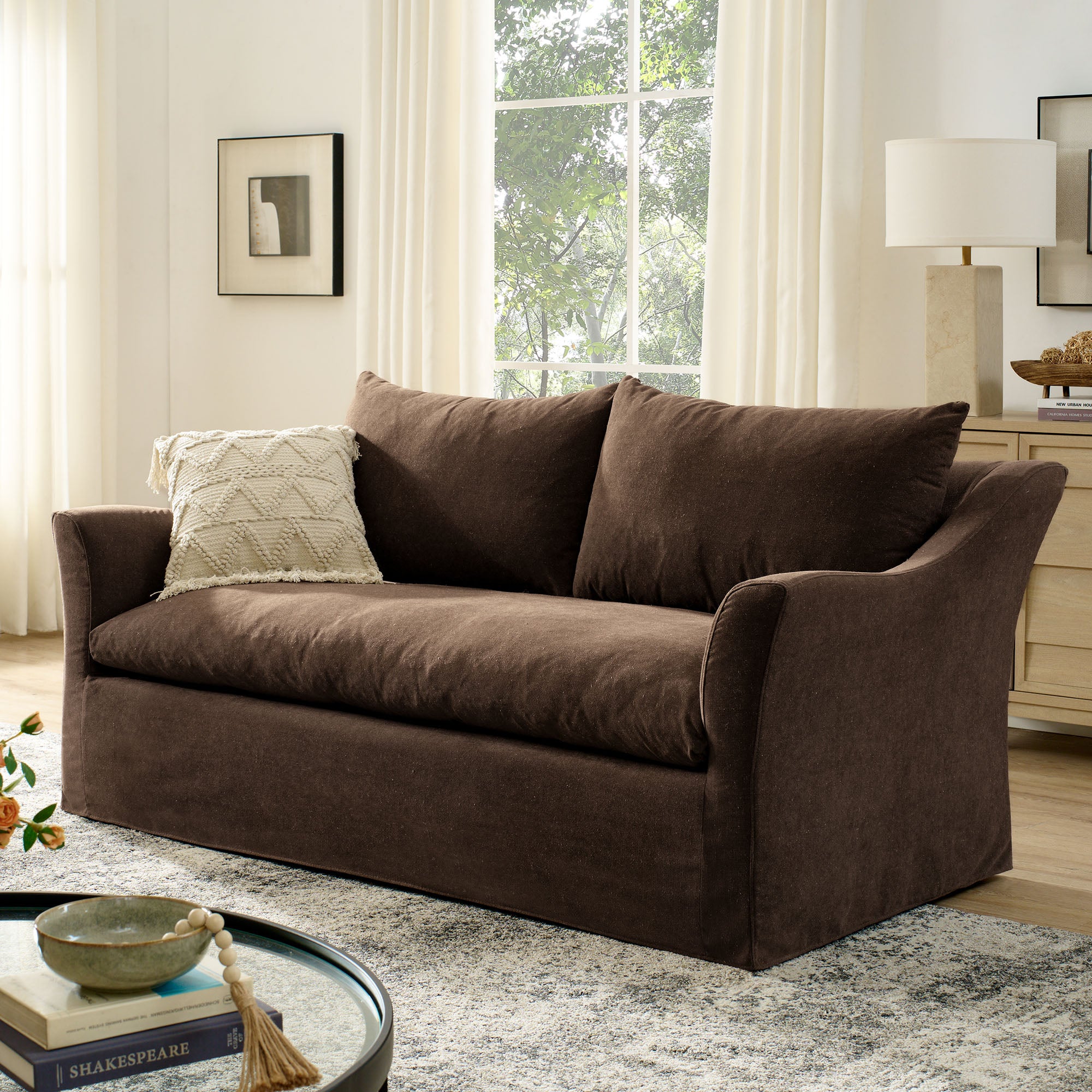 Modway EEI-7311 Somerset 70" Linen Blend Slipcovered Loveseat