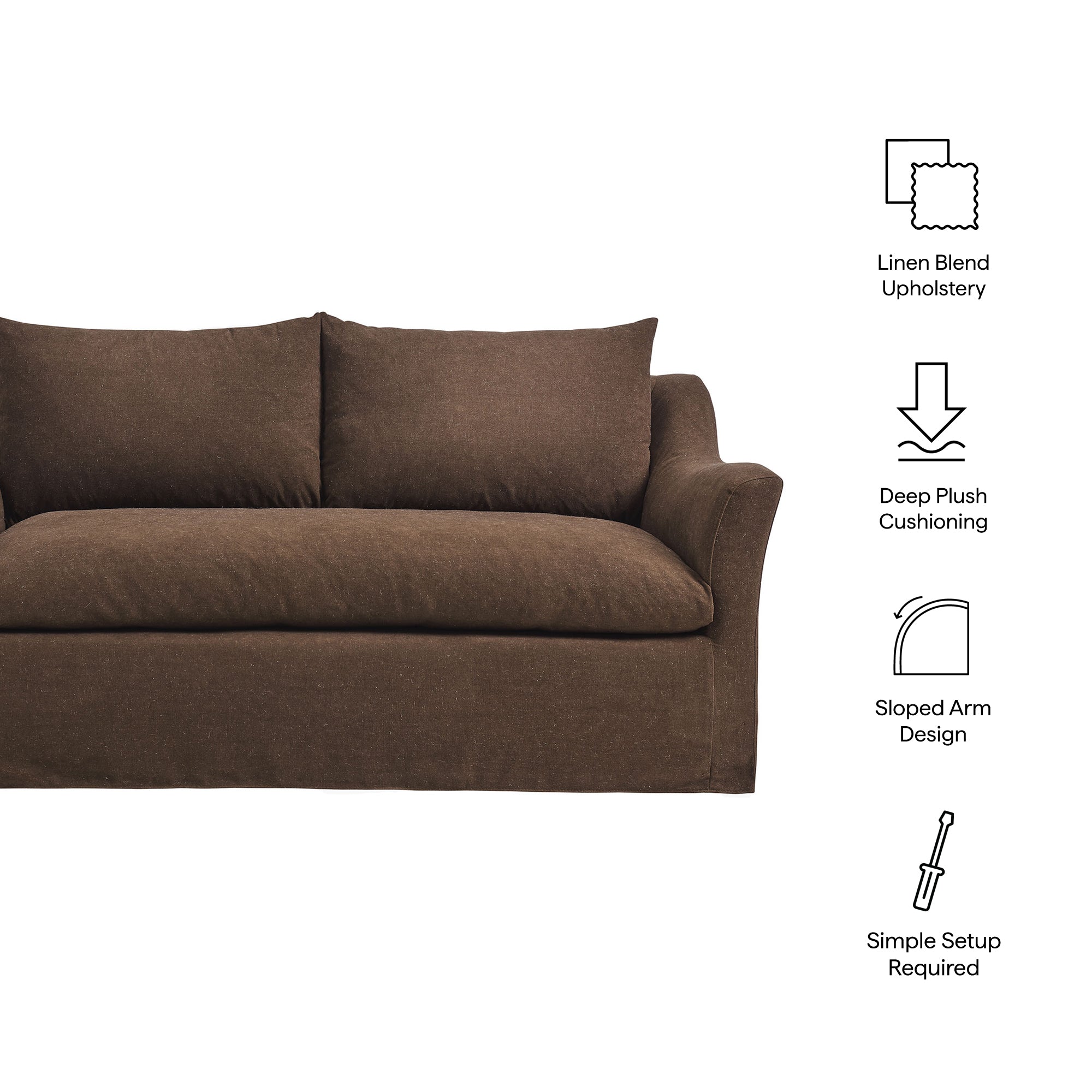 Modway EEI-7311 Somerset 70" Linen Blend Slipcovered Loveseat
