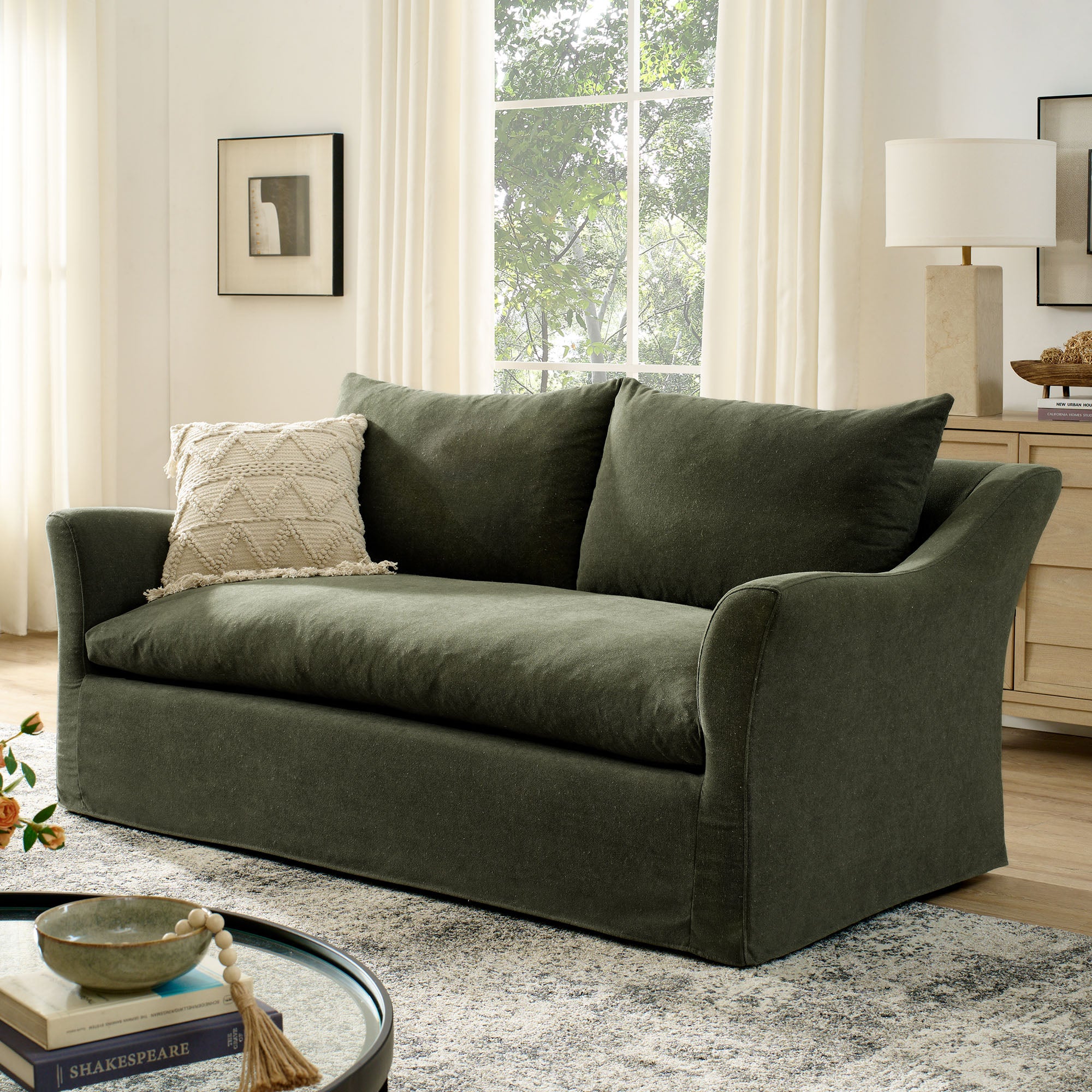 Modway EEI-7311 Somerset 70" Linen Blend Slipcovered Loveseat