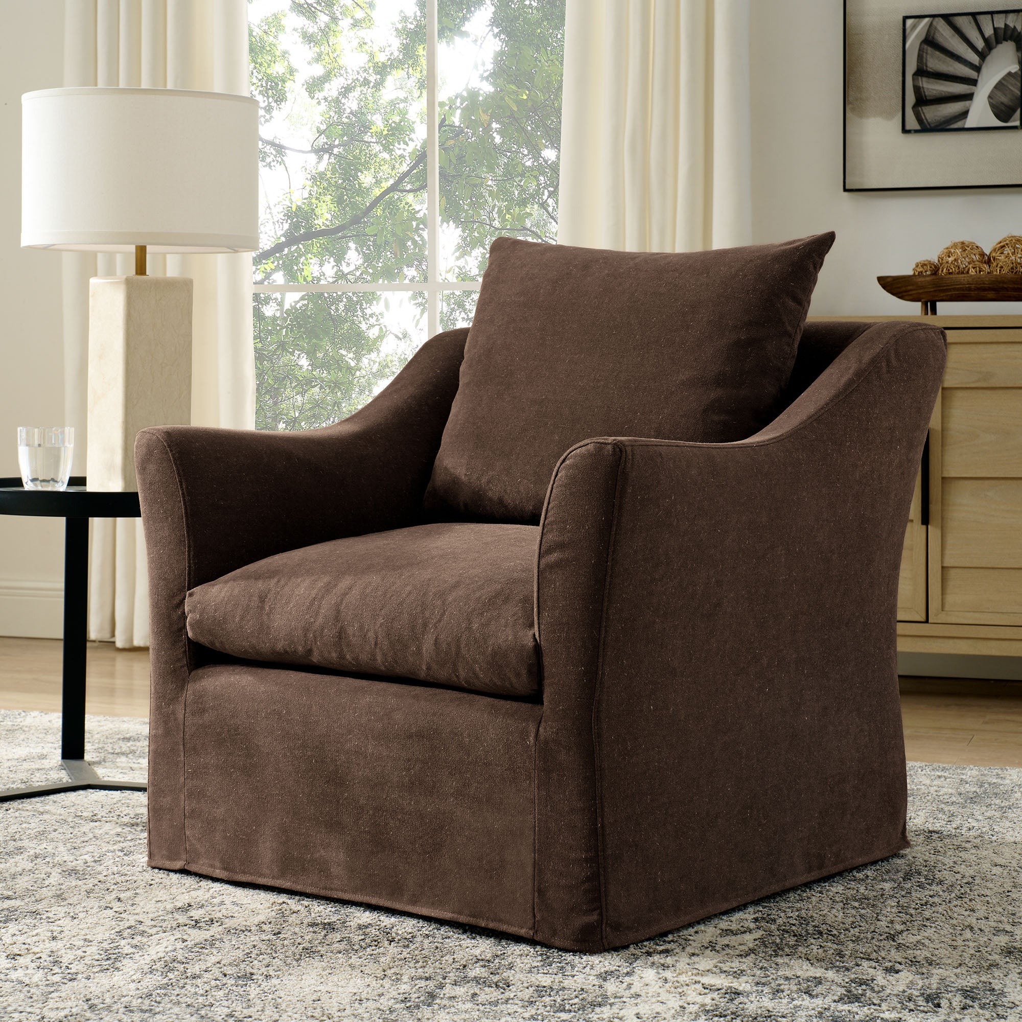 Modway EEI-7312 Somerset Linen Blend Slipcovered Armchair