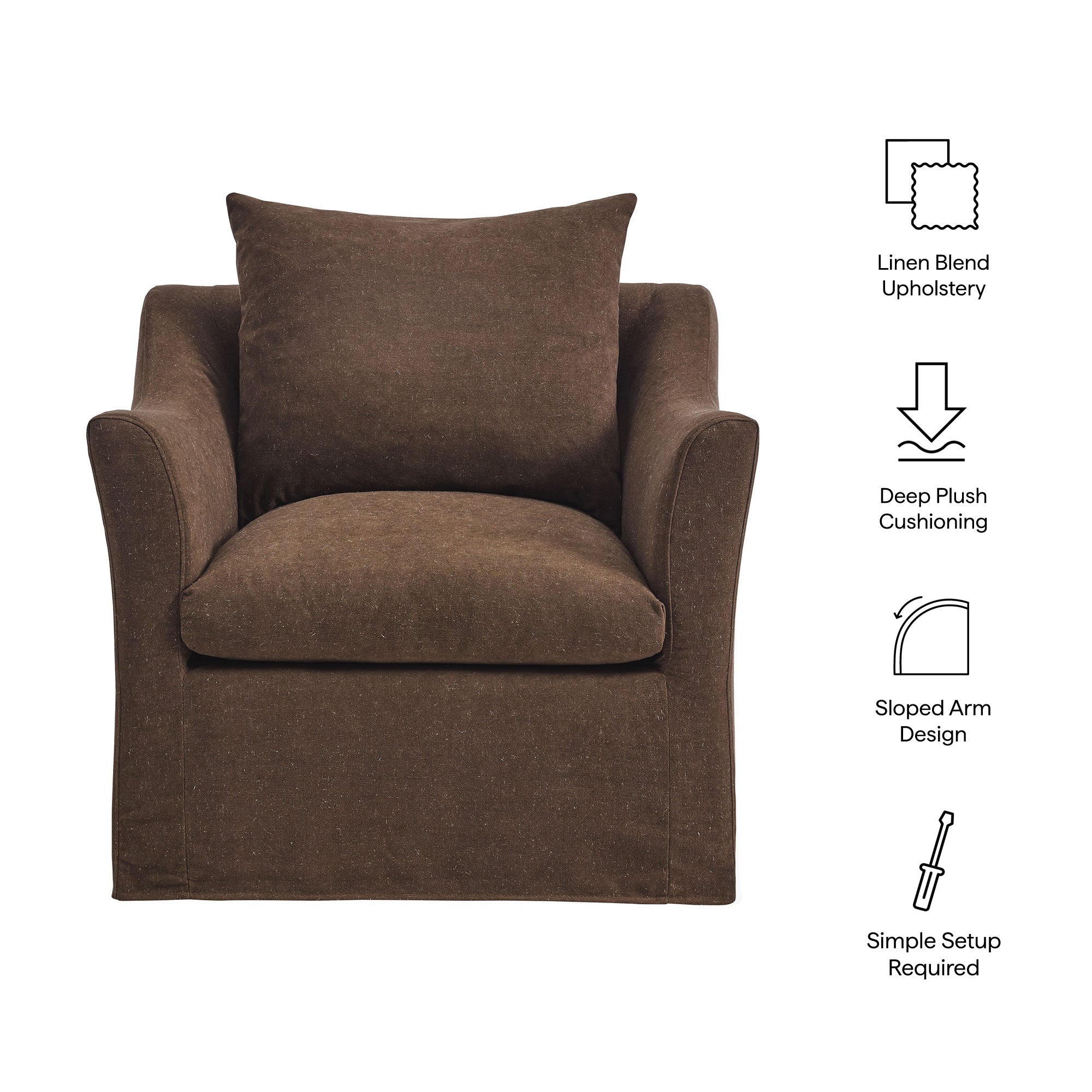 Modway EEI-7312 Somerset Linen Blend Slipcovered Armchair