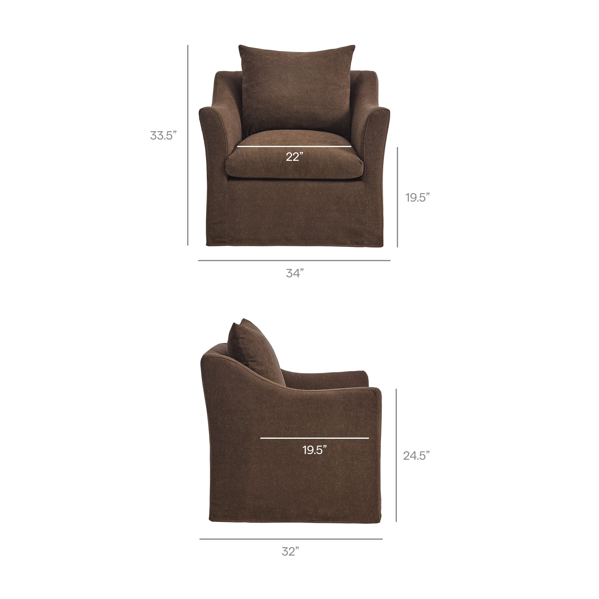 Modway EEI-7312 Somerset Linen Blend Slipcovered Armchair