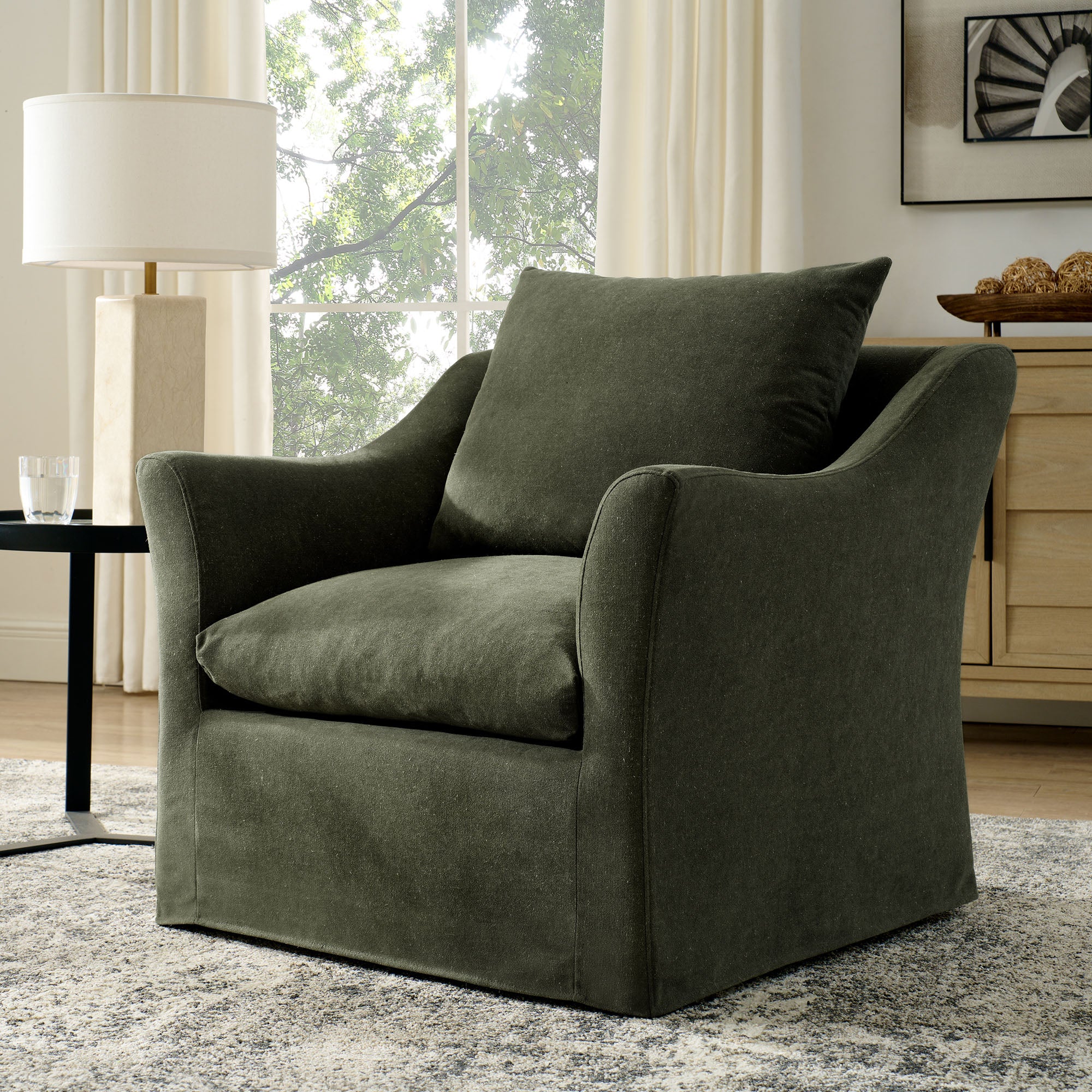 Modway EEI-7312 Somerset Linen Blend Slipcovered Armchair