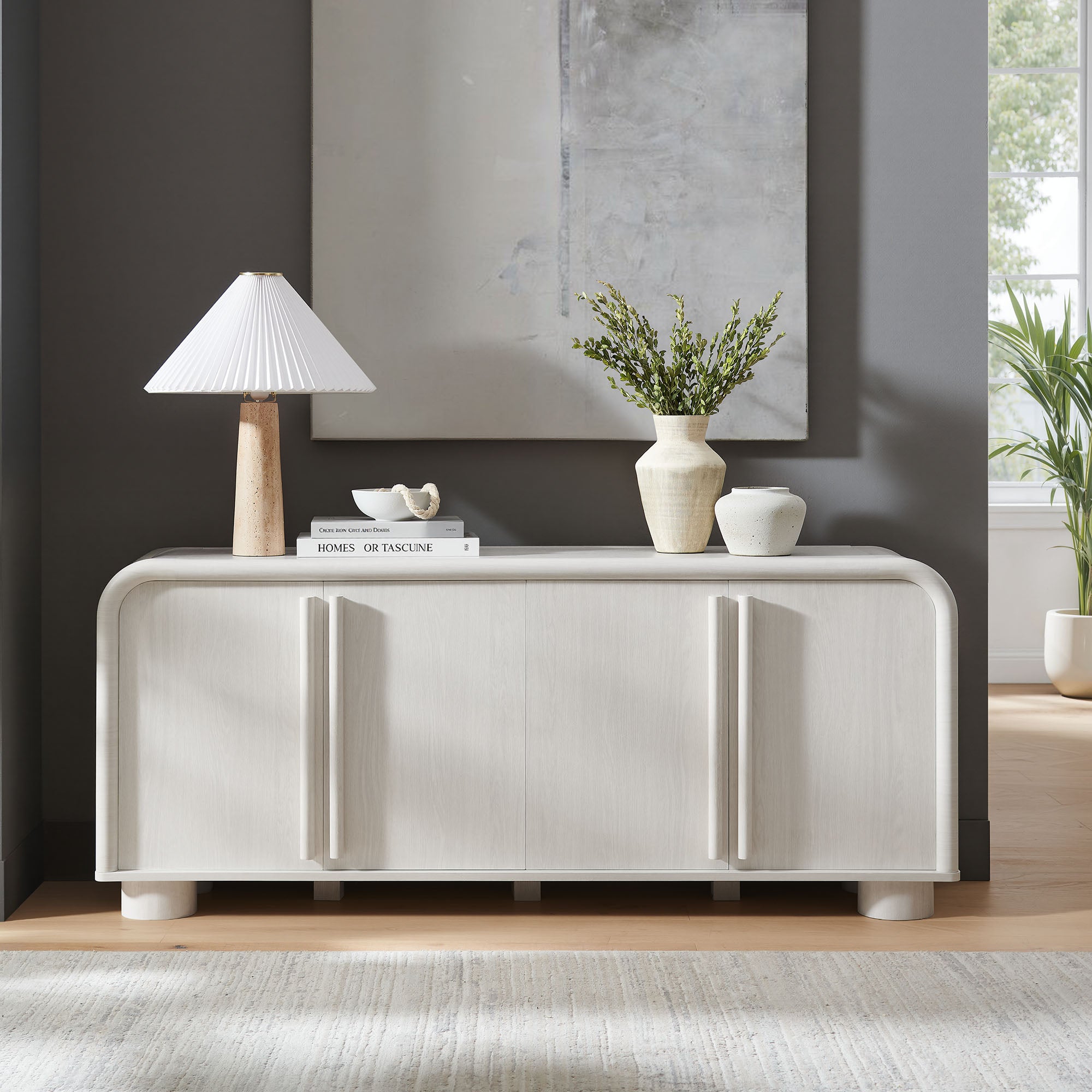 Modway Bellamy Curved 4-Door Sideboard Cabinet