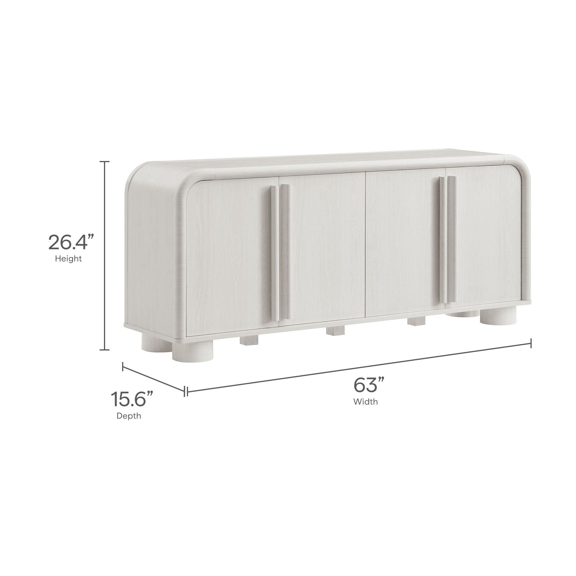 Modway Bellamy Curved 4-Door Sideboard Cabinet