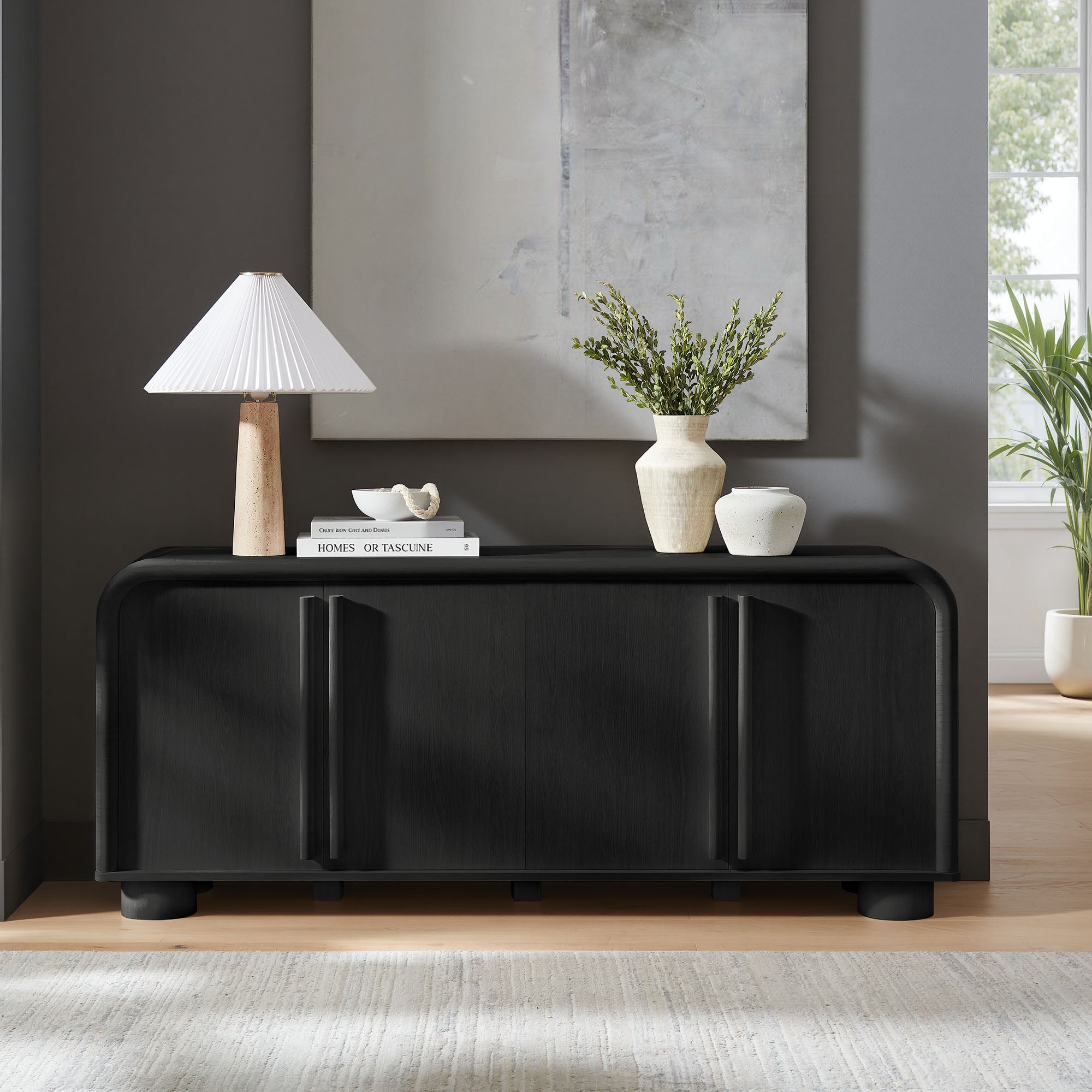 Modway EEI-7315 Bellamy Curved 4-Door Sideboard Cabinet