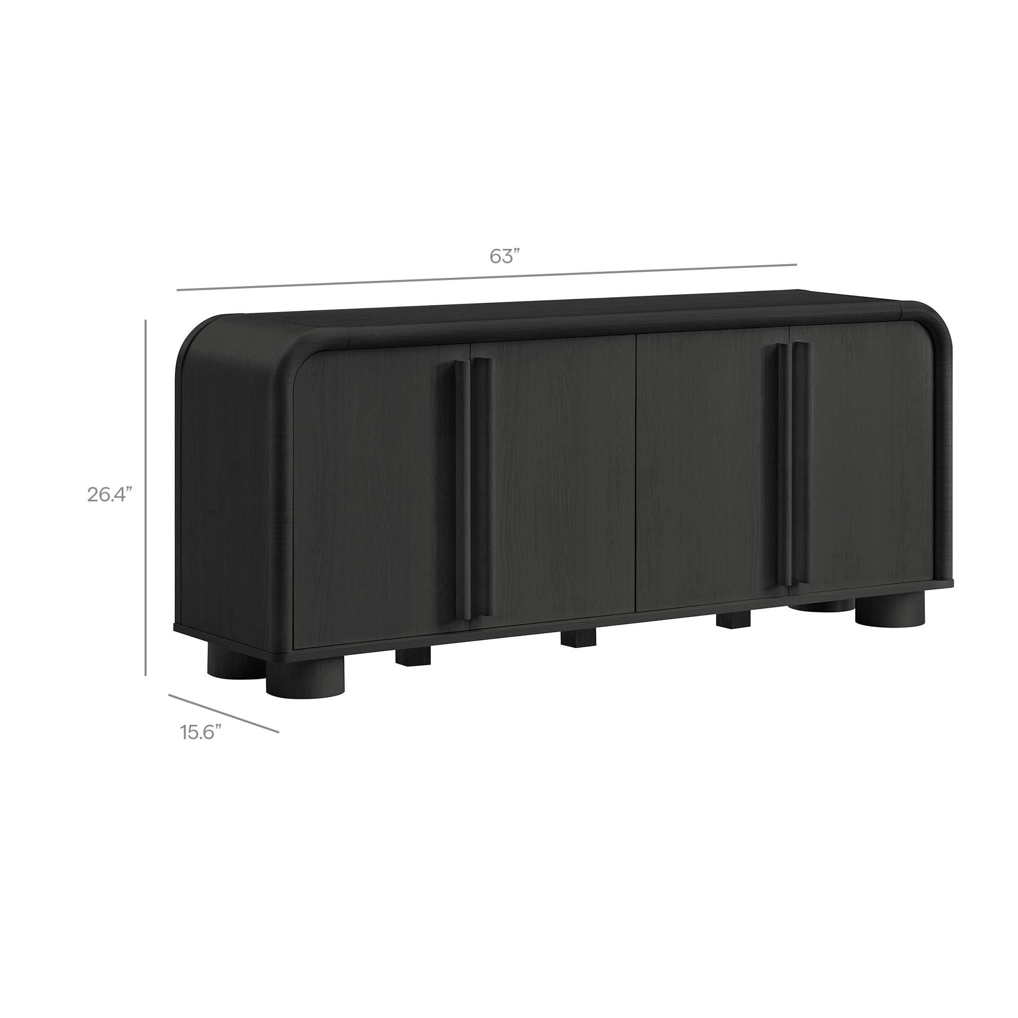 Modway EEI-7315 Bellamy Curved 4-Door Sideboard Cabinet
